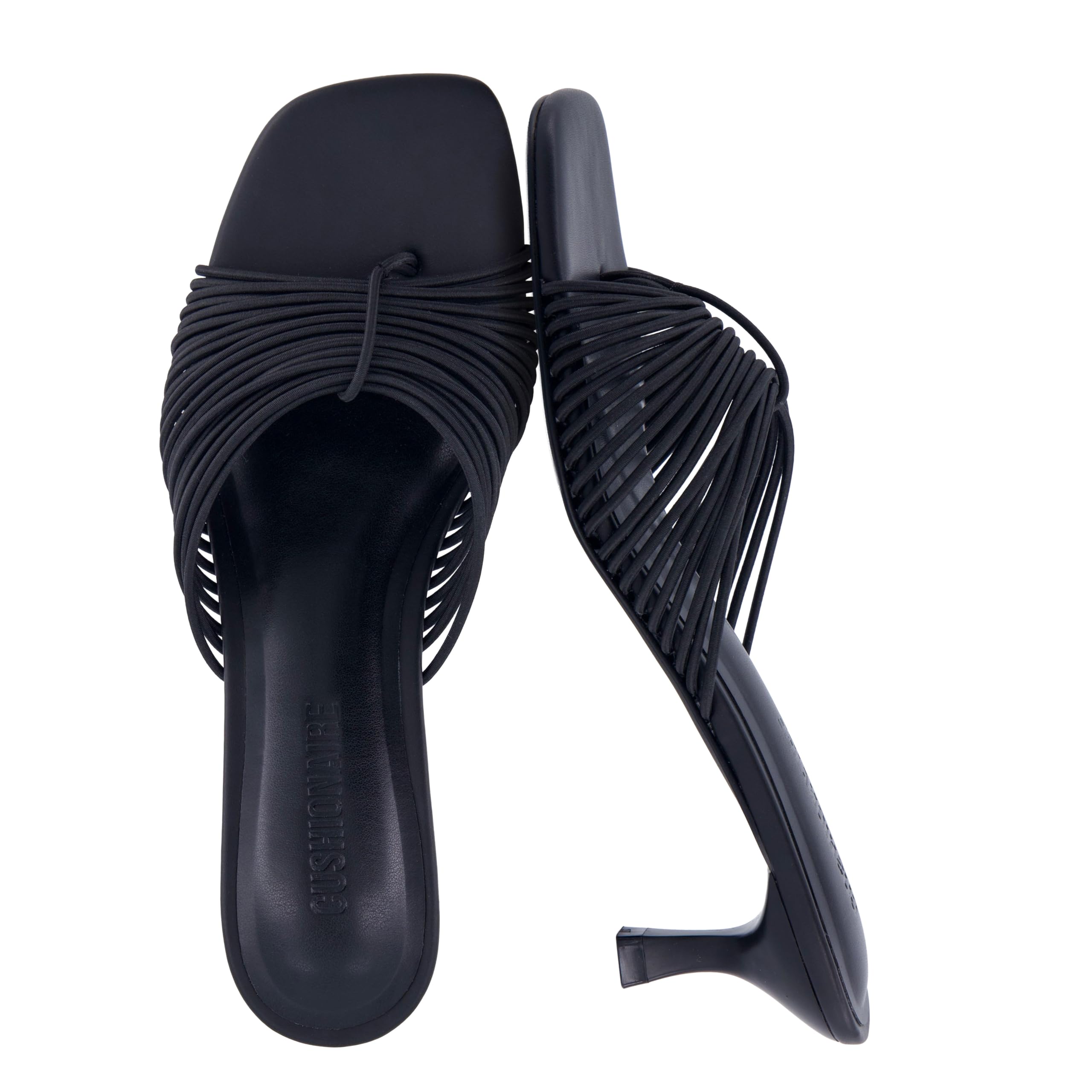 CUSHIONAIRE Quiz - Sandali con tacco a gattino, da donna, con cinturino e plantare imbottito, senza lacci, punta aperta