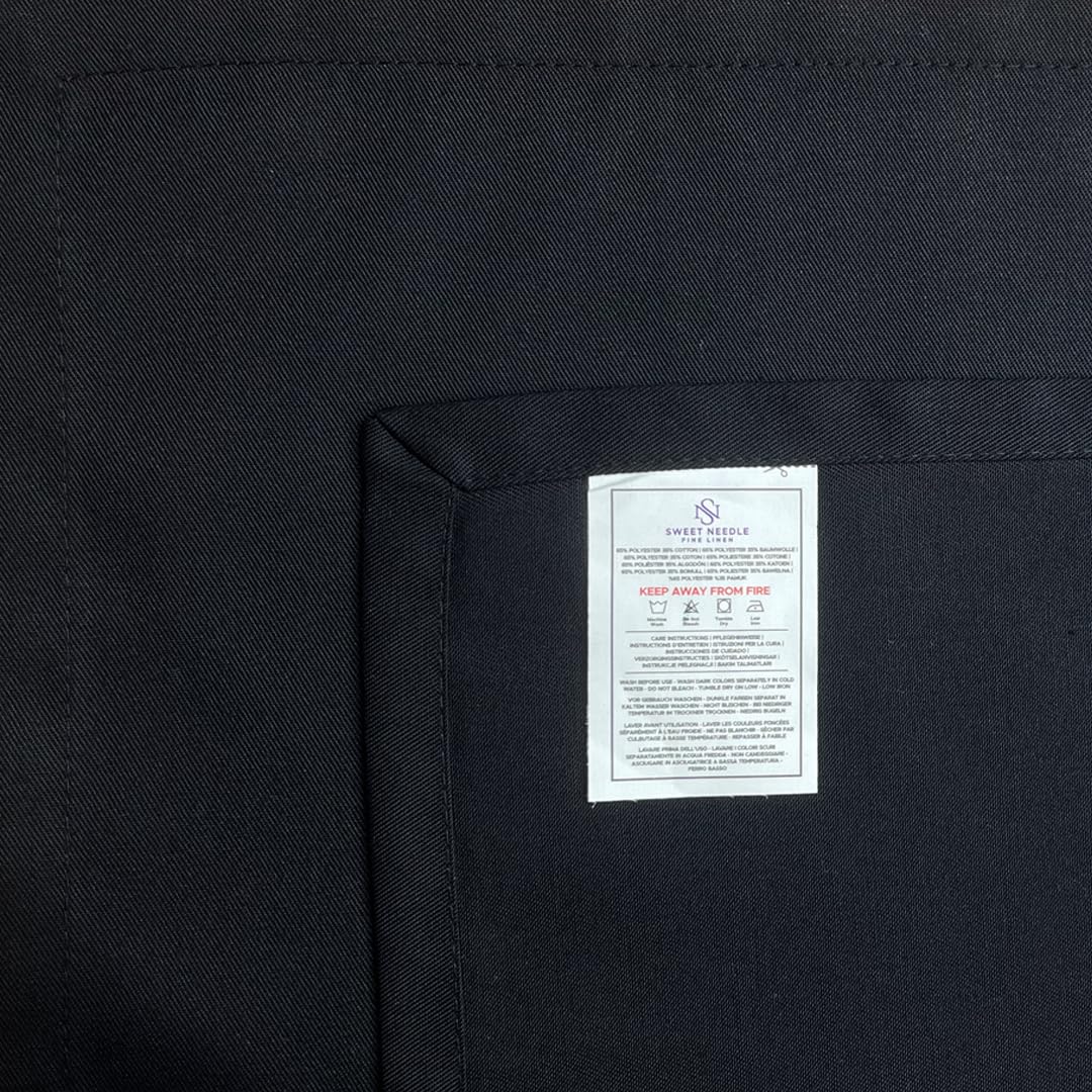Serviettes en Tissu Noir Sweet Needle, très absorbantes pour Les déversements, lavables, sans Plis, réutilisables. pour Un Usage Quotidien (Lot de 12)