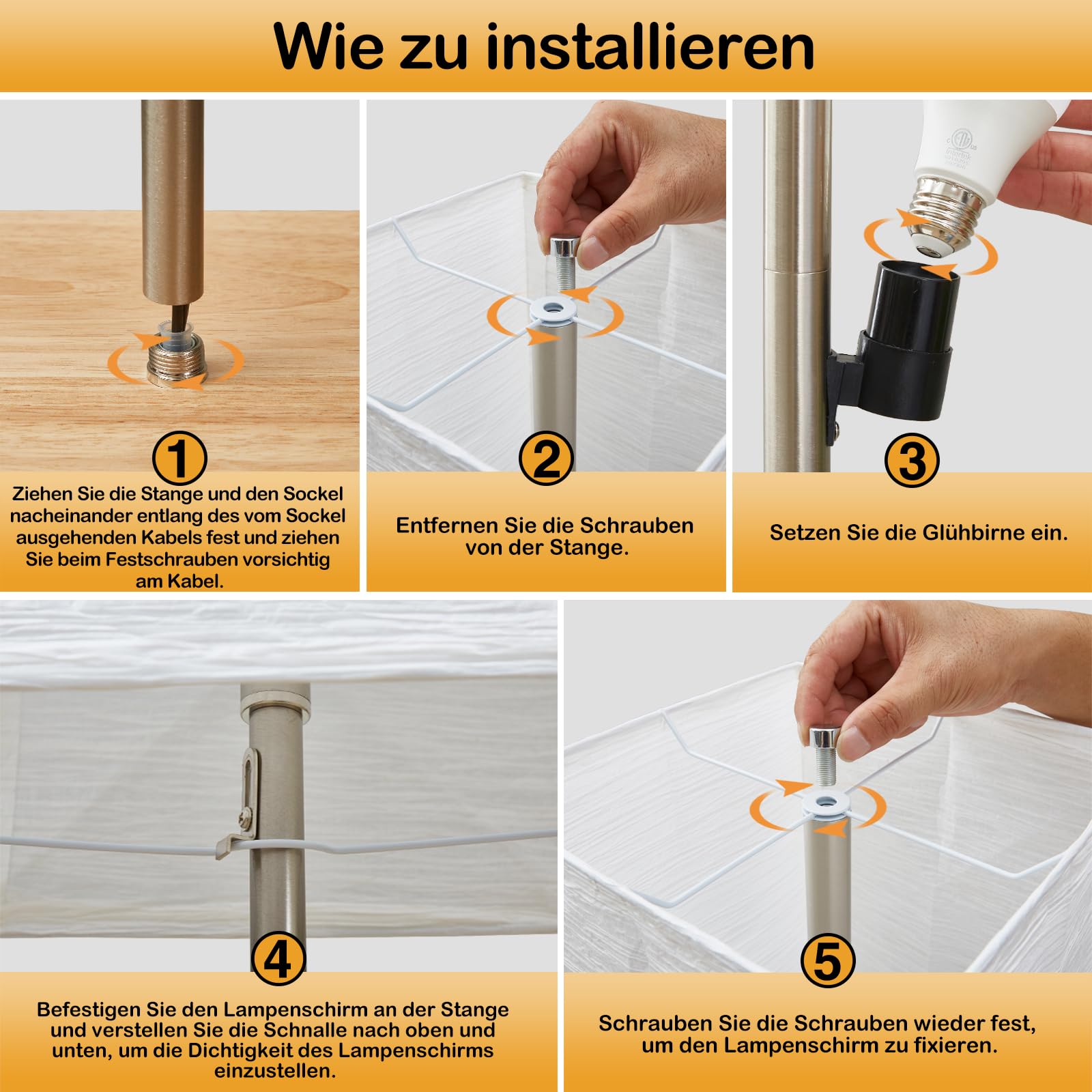 GyroVu 65" Stehlampe für Wohnzimmer, 3-stufig Dimmbare LED-Stehlampe, Säulenstehlampe, Stehleuchte für die Ecke, Moderne stehlampen für Schlafzimmer, Büro & Wohnzimmer (Leuchtmittel Enthalten)