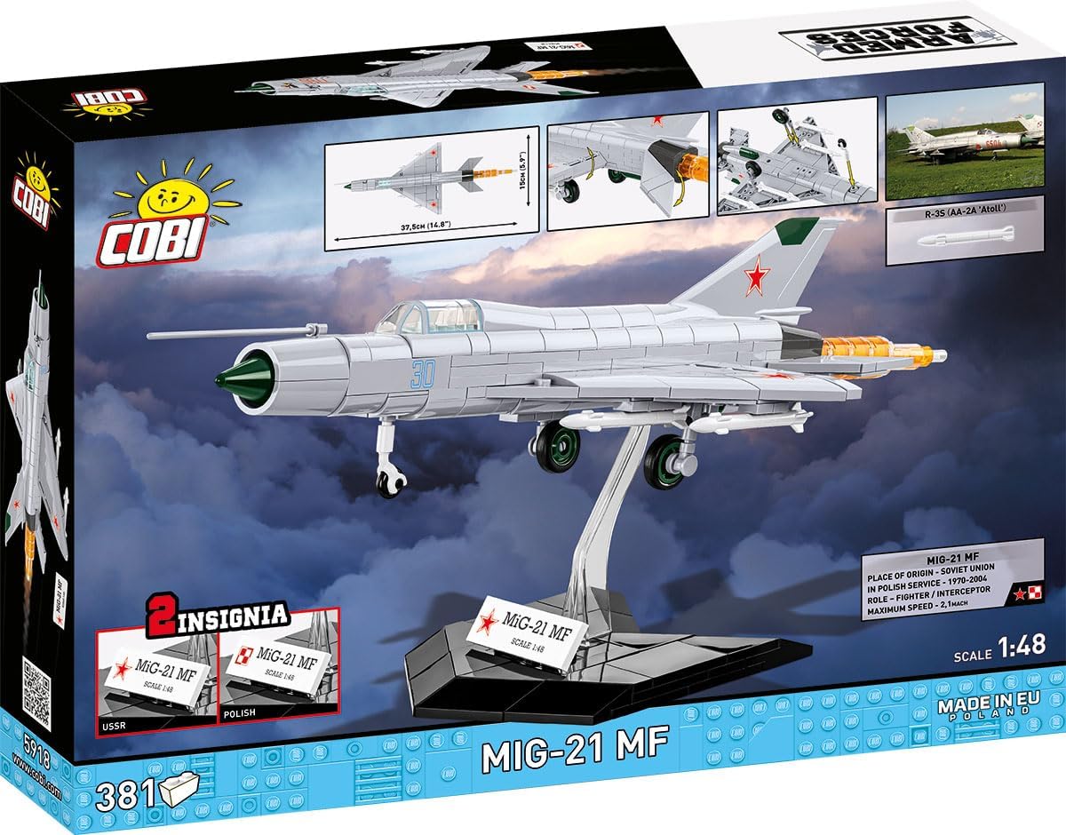 COBI Armed Forces MiG-21 MF (Poland/USSR) Fighter Jet, 381 Pieces
