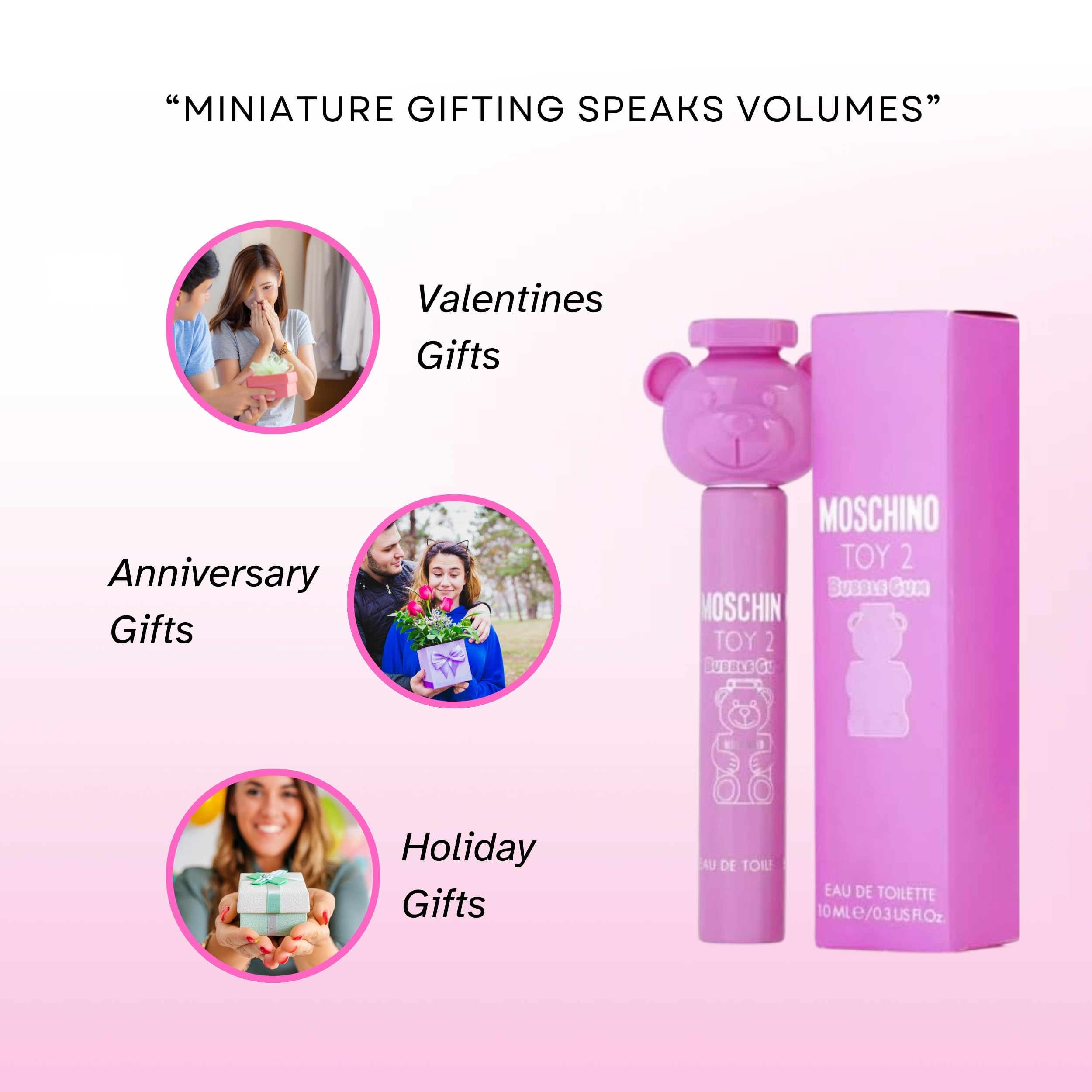 Moschino Toy 2 Bubble Gum Perfume for Women Mini EDP Spray 0.3 Ounce