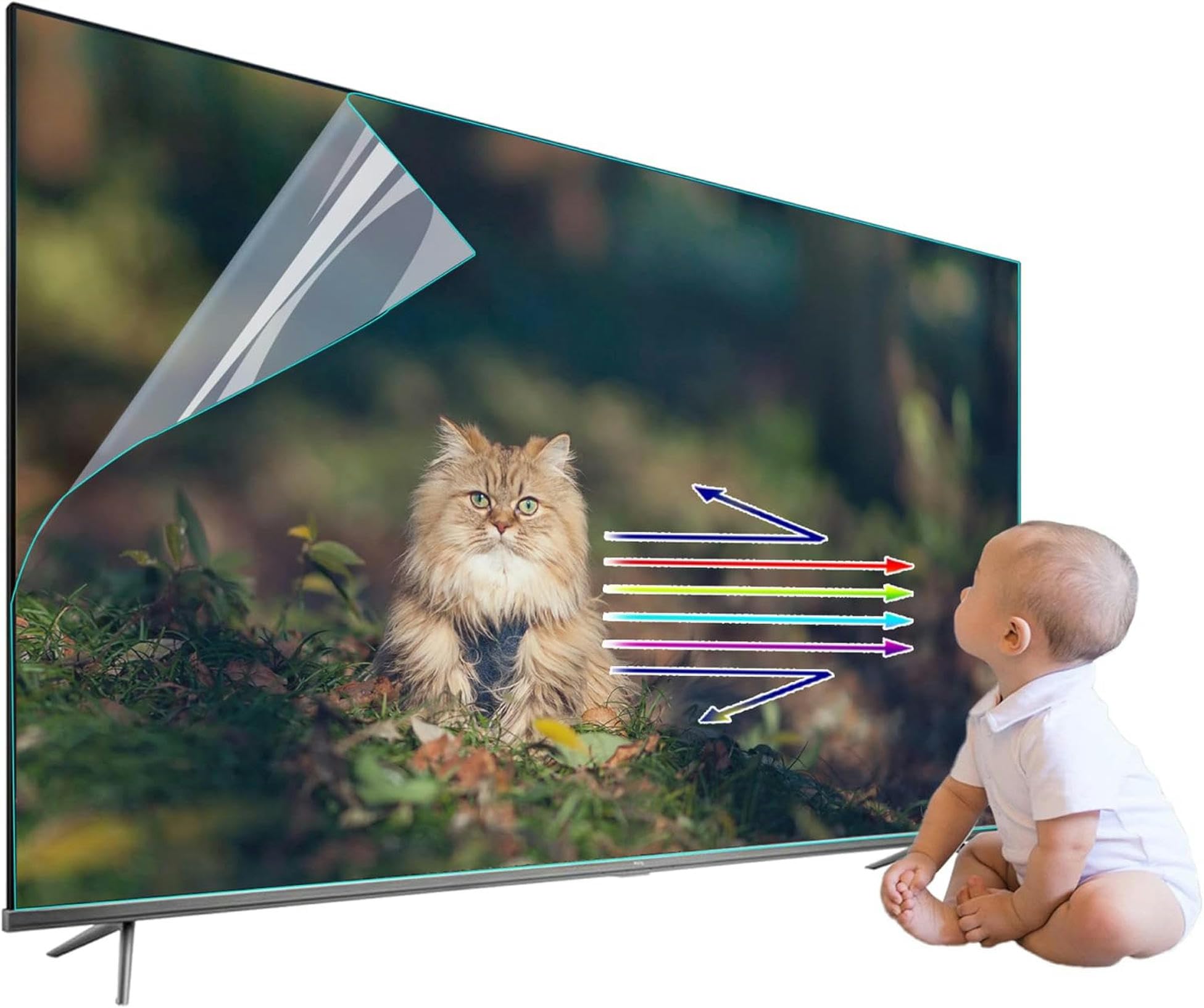 CIADAZ 32 Inch TV Monitor Anti Blue Light Screen Protector, Anti-Glare Matte Surface Film Filter, Relieve Eye Strain for LCD, LED, 4k OLED & QLED HDTV / 32in 698x392mm
