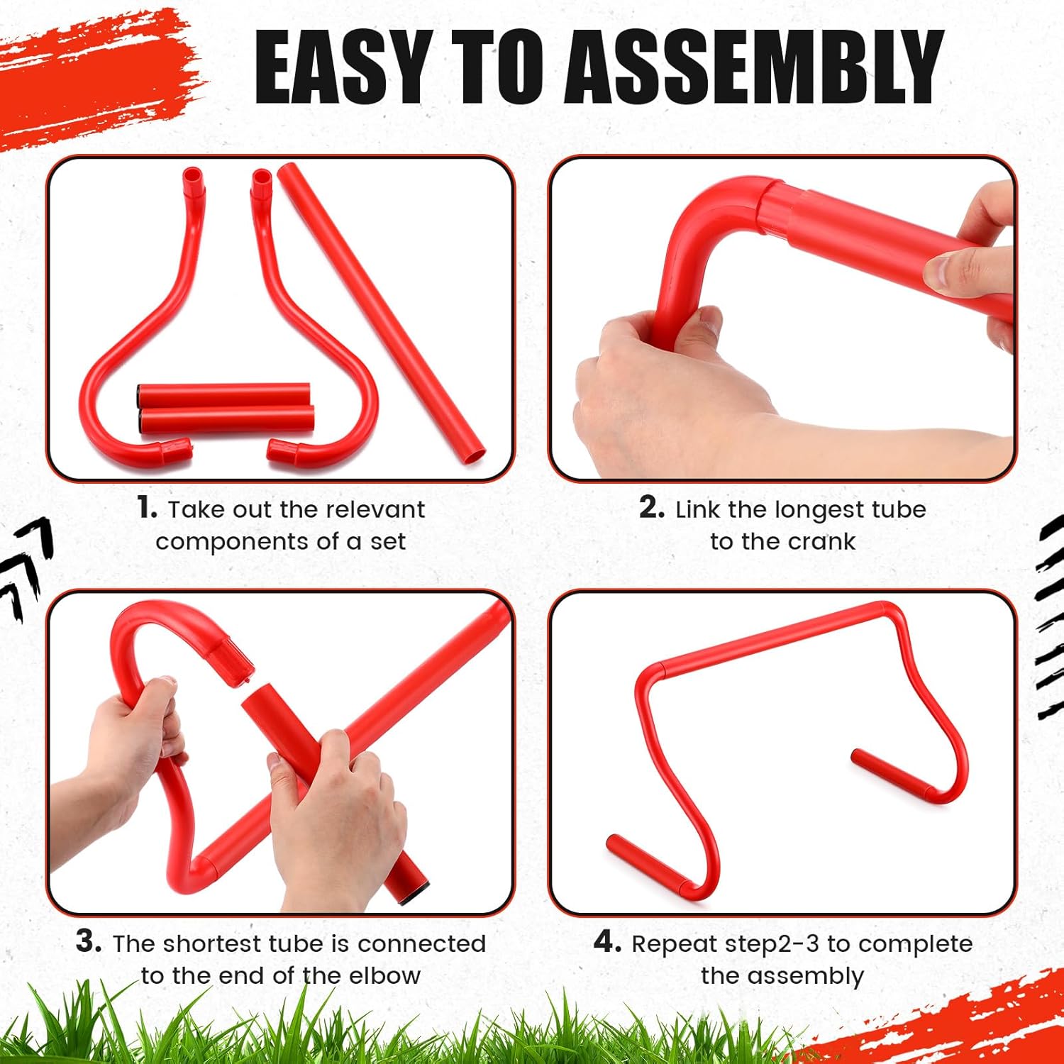 16 Pcs 12" Speed Agility Training Hurdles Large Size Detachable Agility Hurdles Hurdles Training Equipment Set for Athletes Soccer Basketball