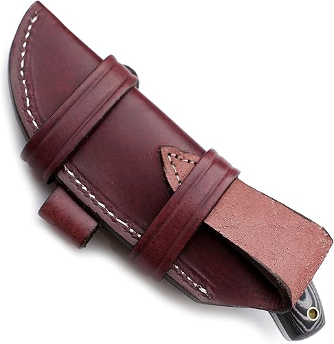 Miniatura 8 de GCS - Cuchillo de caza táctico de acero hecho a mano D2 con funda de cuero y mango de espiga completa diseñado para caza y campamento y EDC GCS 762