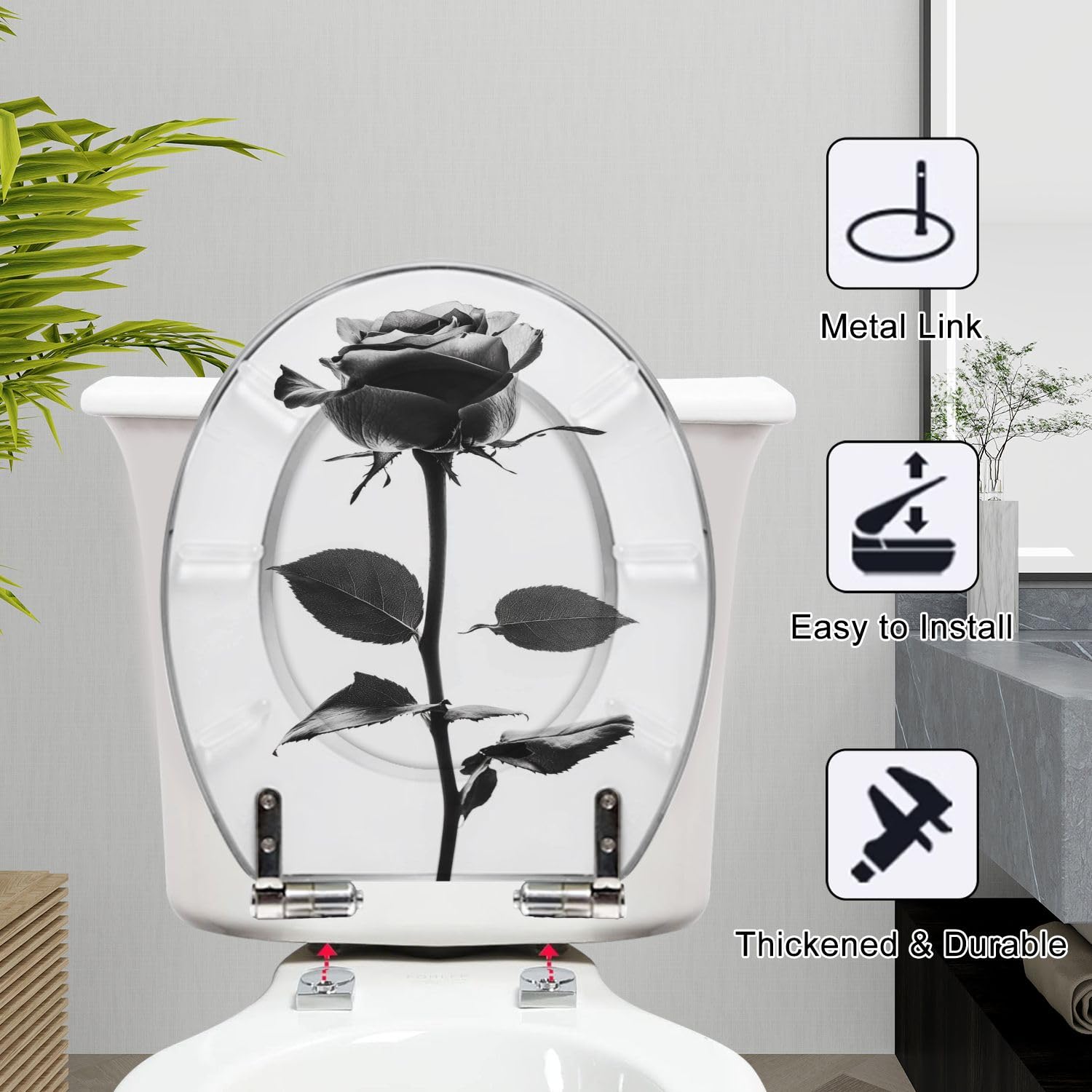 Sedile WC generico con chiusura ammortizzata per bagno