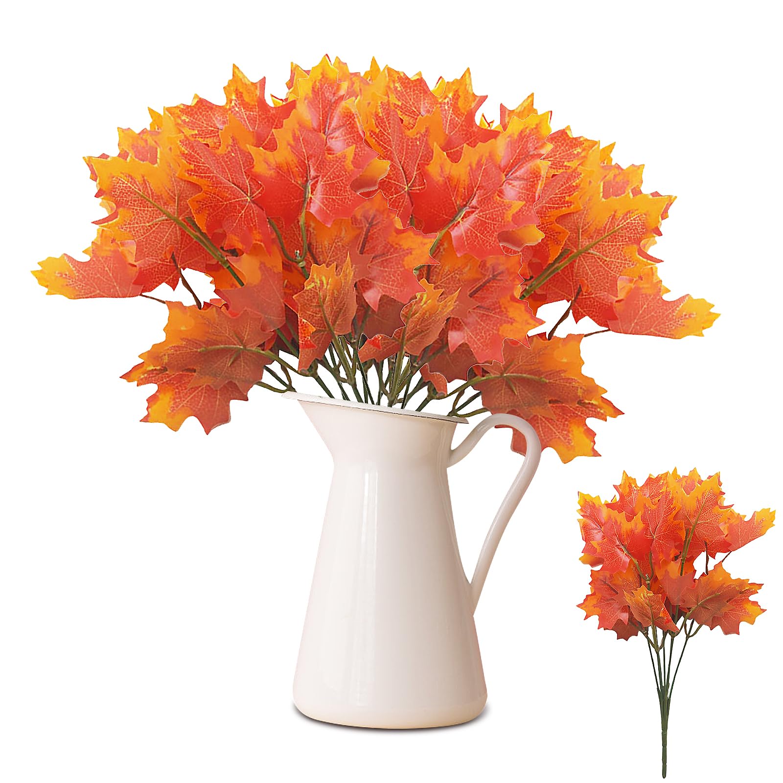 Artificial Fall Plants Artificial Autumn Decorations Maple Leaf No Fade Artificial Autumn Plant Indoor Outdoor Autumn Home Garden Porch Decor Thanksgiving Day