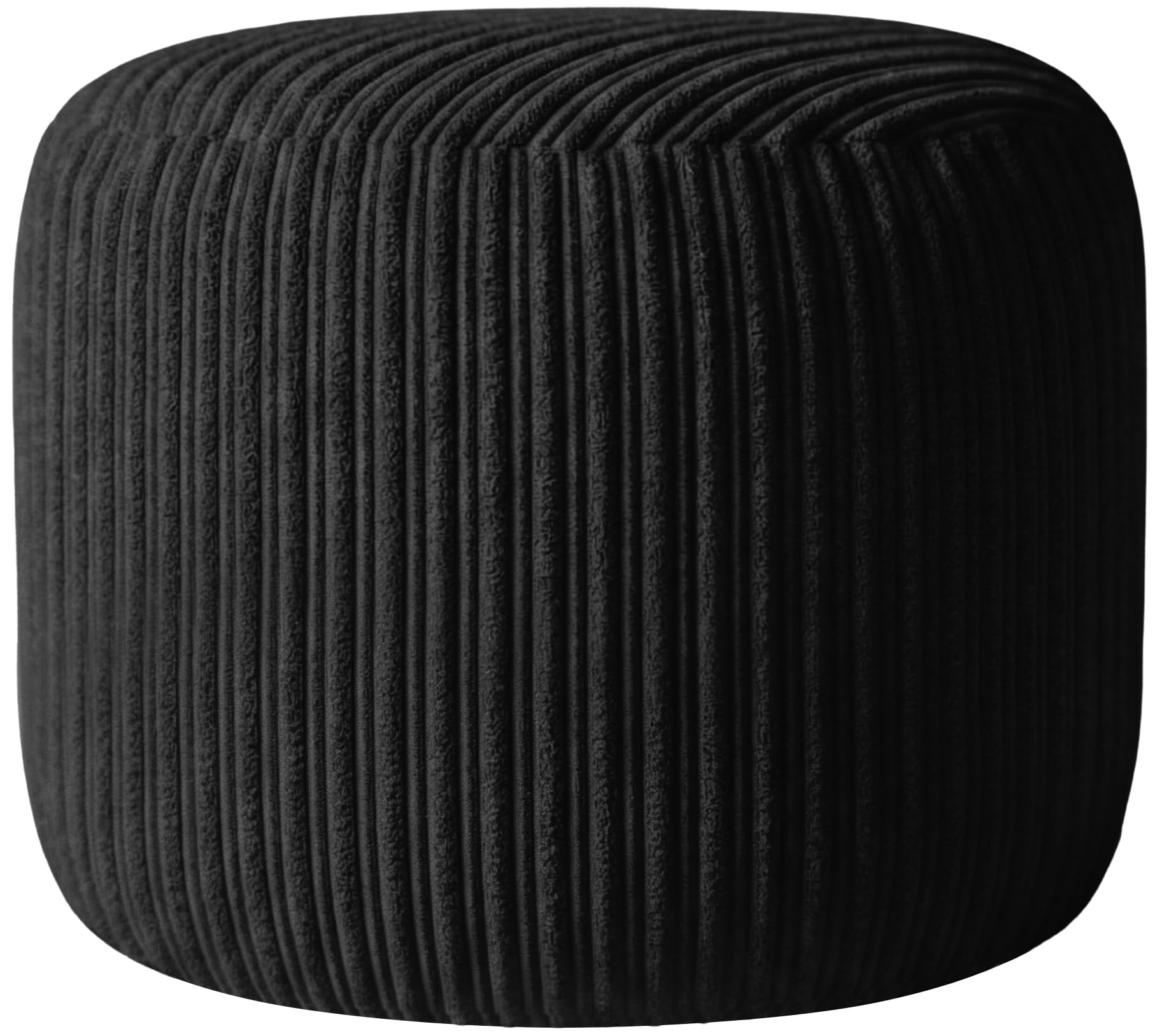 Jumbo Cord Footstool Bean Bags | Corduroy Ottoman Footrest Modern Home Living Room Bedroom Stylish & Durable Ergonomic Design | Jumbo Cord Foot Rest Pouffe (Oval (40cm x 35cm), Black)