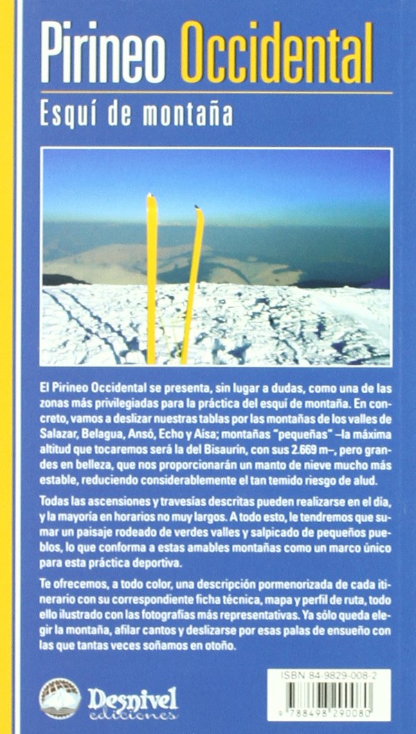 Pirineo occidental. Esquí de montaña: 35 itinerarios del Adi al Aspe