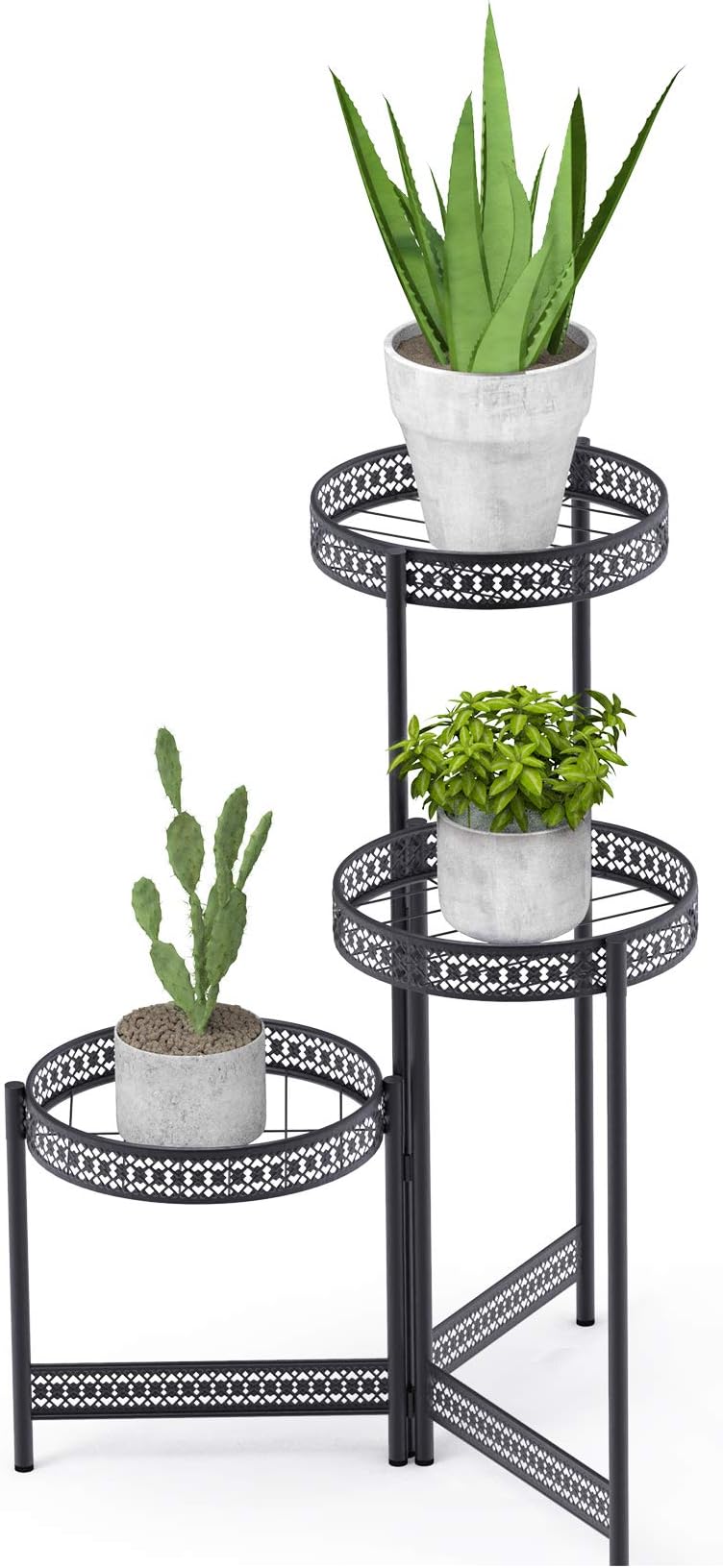 3Tiered Scroll Plant Pot Stand Outdoor Indoor Metal Plant Stand Rack