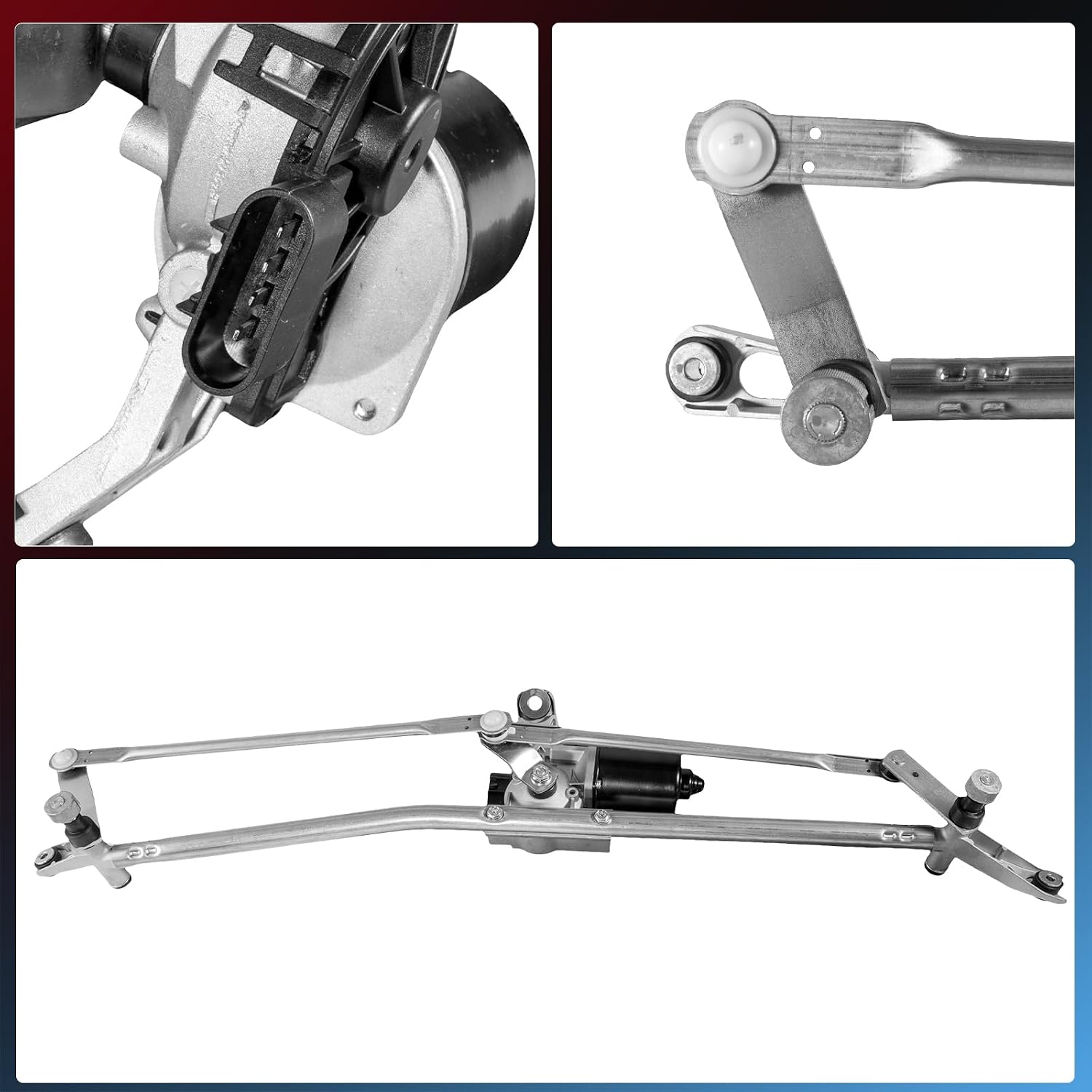 Keloke Front Windshield Wiper Motor and Linkage Assembly Compatible with Ram 1500 2500 3500 4500 5500 2005-2010 [5Pins] Replace # 55077098AL 55077098AJ 55077098AA 602118AS 403025 853025 602-118