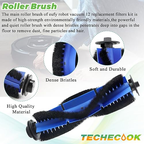 Miniatura 4 de Repuesto para cepillos y filtros Eufy Robovac de Techecook Compatible con Eufy Vacuum Robovac 11s, 12, 15C, 15T, 25C, 30, 30C, 35C - 8 cepillos