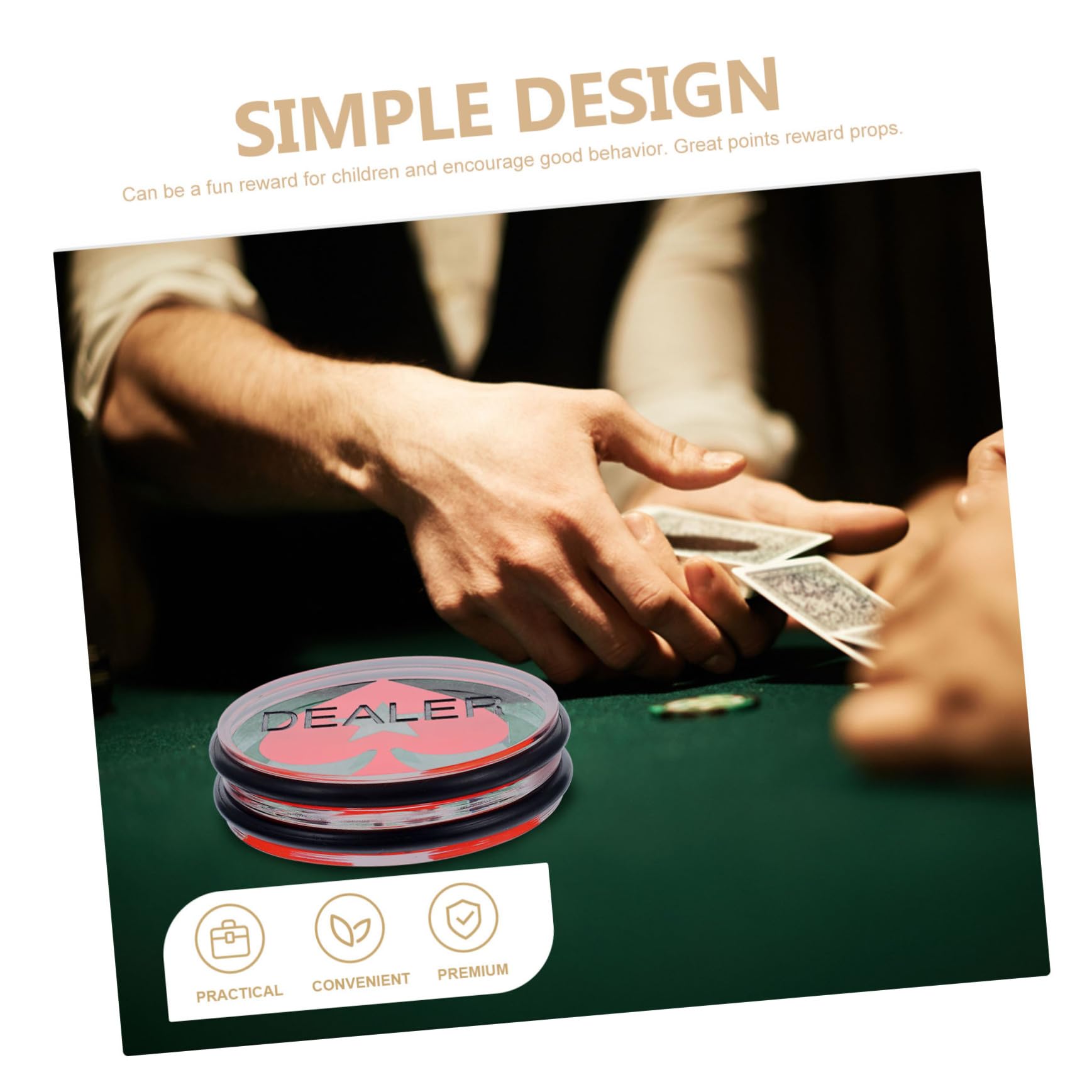 Acrílico Poker Dealer Button Doble Cara Robusto Ligero para Poker Accesorios de Juego y Contador de Tarjetas para Holdem y Accesorios de Juego