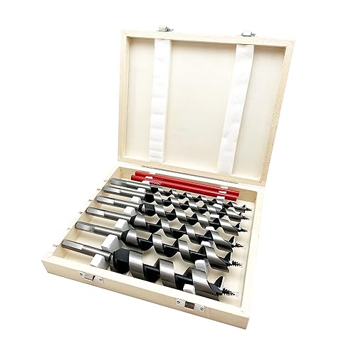 Broca de taladro para madera de 9 pulgadas con lápices de carpintería de 7 pulgadas (juego de 8 brocas de barrena)