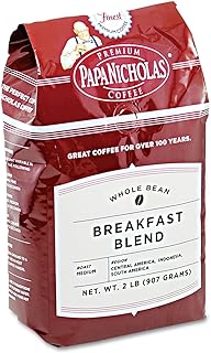 Papanicholas Coffee Whole Bean Coffee, Breakfast Blend, 28 Ounce