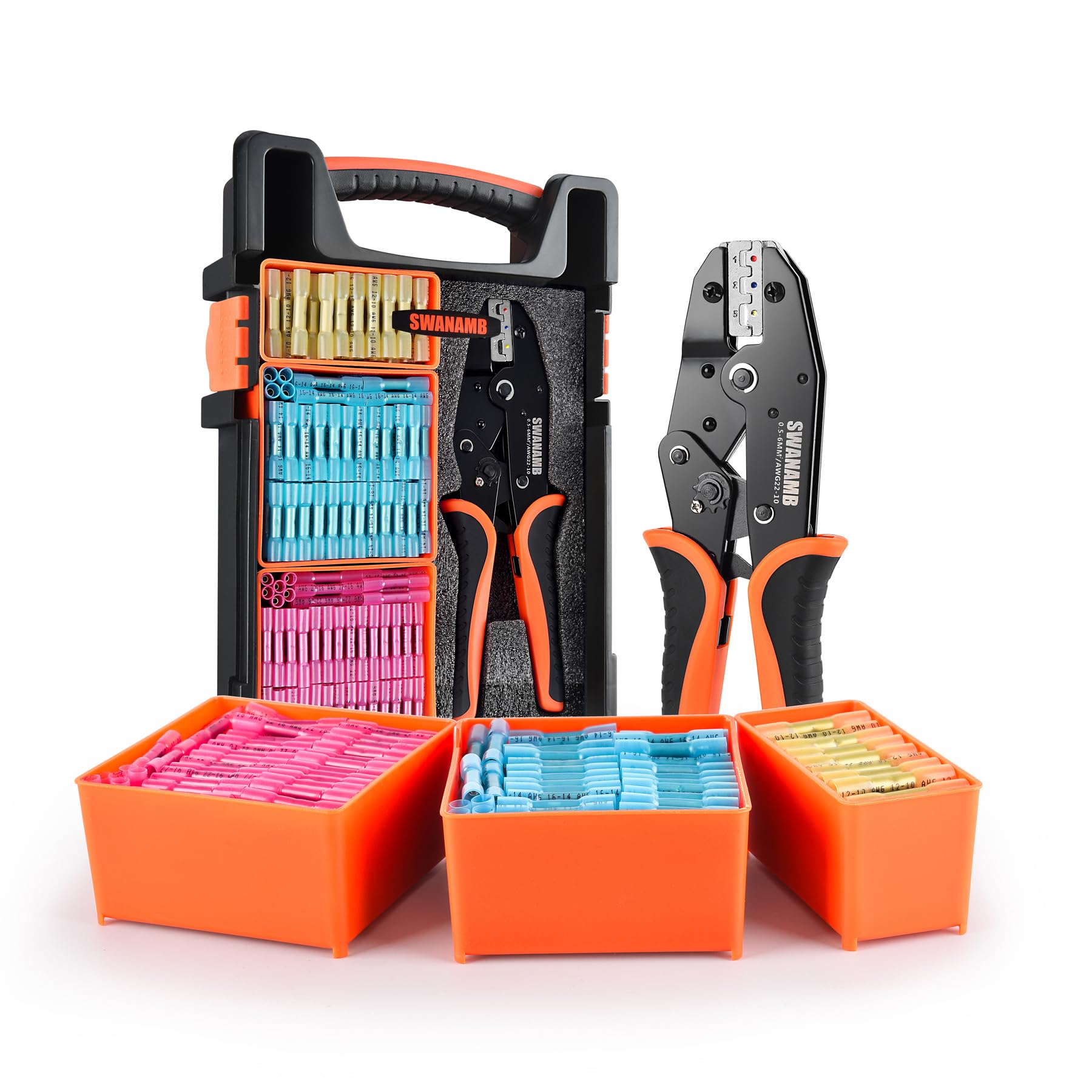 Crimping Tool Ratcheting Wire Crimper With 340PCS Heat Shrink Butt Connectors Suitable for AWG 22-10