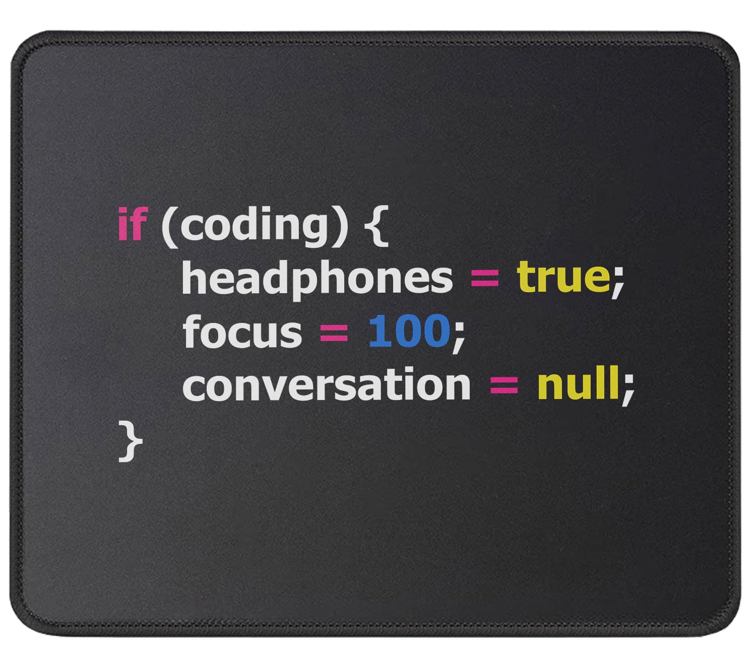 Gamer Heartbeat Funny Joke Programming Mouse Pad - IT Support, Software Developer Gift - 9.5 x 7.8 Inch, Black, Polyester and Rubber