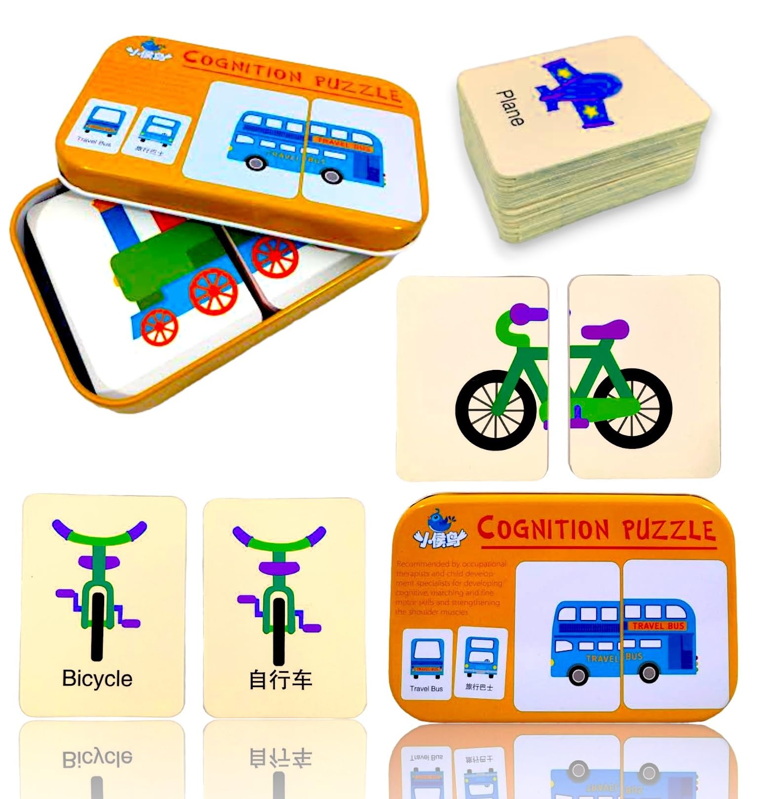 Amitasha Educational Flash Cards Matching Puzzle Toy for Kids 2-10 Years, Interactive Card Games Improves Memory Skills Brain Development Birthday Gift Boys & Girls (Cognition Puzzle-Vehicle) (B0DB8M767P) Amazon Price History, Amazon Price Tracker