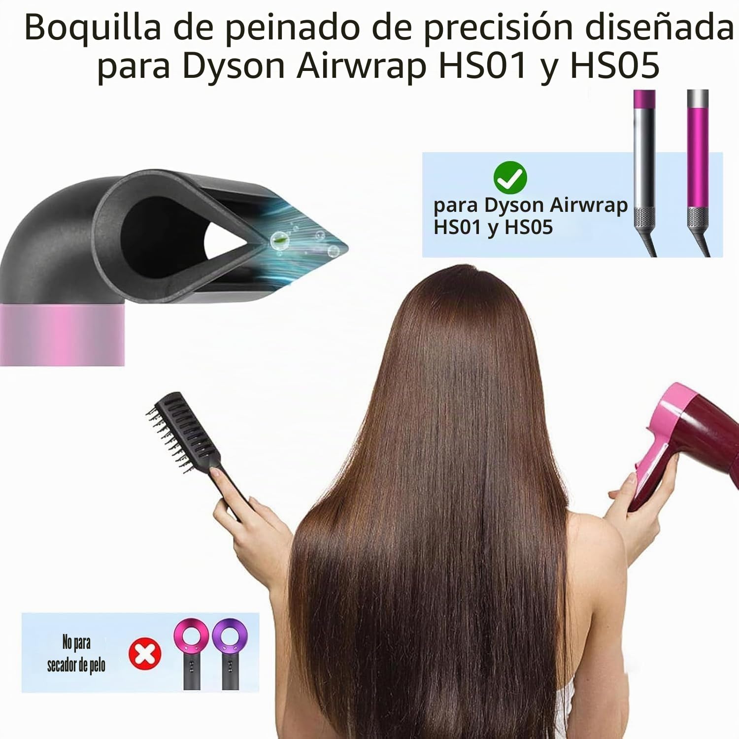 Boquilla de peinado de precisión para Dyson Airwrap HS01/HS05, concentrador de peinado de cuchillas, accesorio de secado y peinado