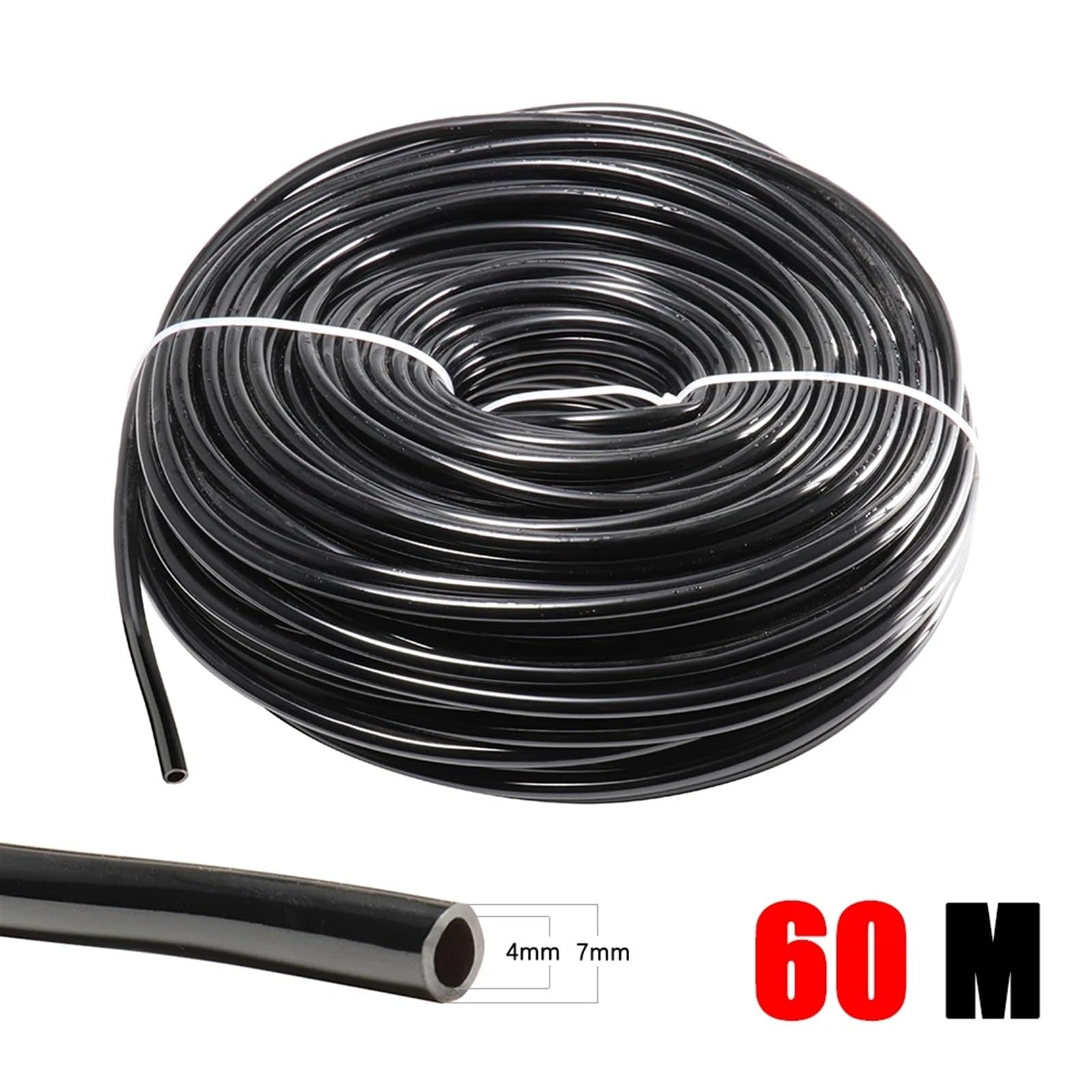 Tubo flessibile for irrigazione da giardino da 4/7 mm, tubo for microirrigazione in PVC, tubo da 1/4'', di irrigazione a goccia, tubo for irrigazione for serra, bonsai(60M)