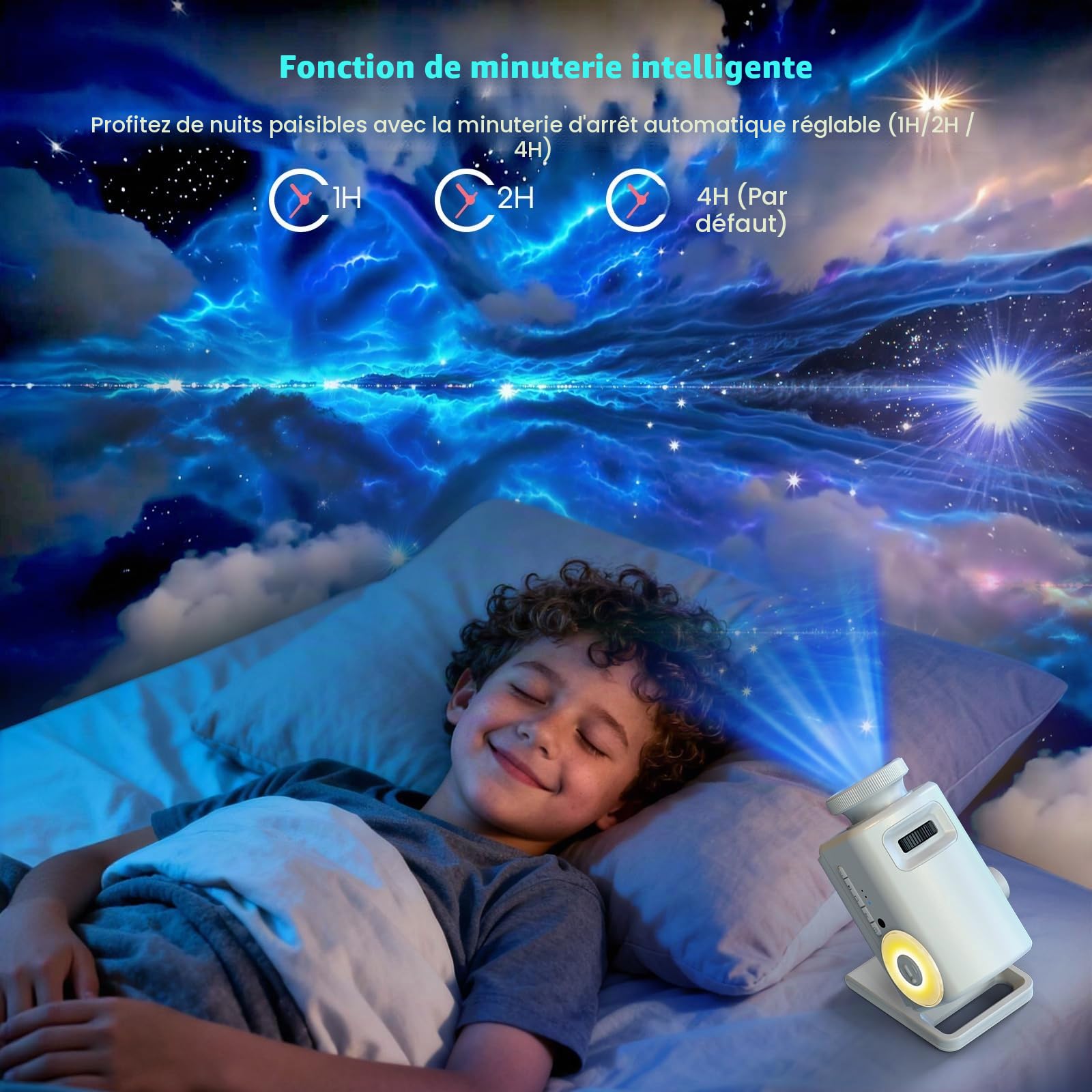 anysun Projecteur Ciel Étoilé Galaxie 3D, 60 Thèmes, Haut-Parleur Bluetooth