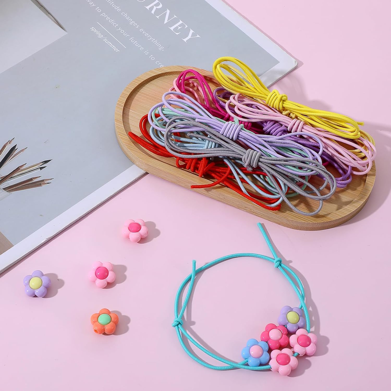 Ouligay 13 Yards 2mm Elastic Band Cord Bracelet String Rubber Rope | 12 Colors 3.3ft/PCS Elastic String for Bracelets Beaded Cords Bungee Shock Cord for DIY Crafts Beading Sewing Jewelry Making