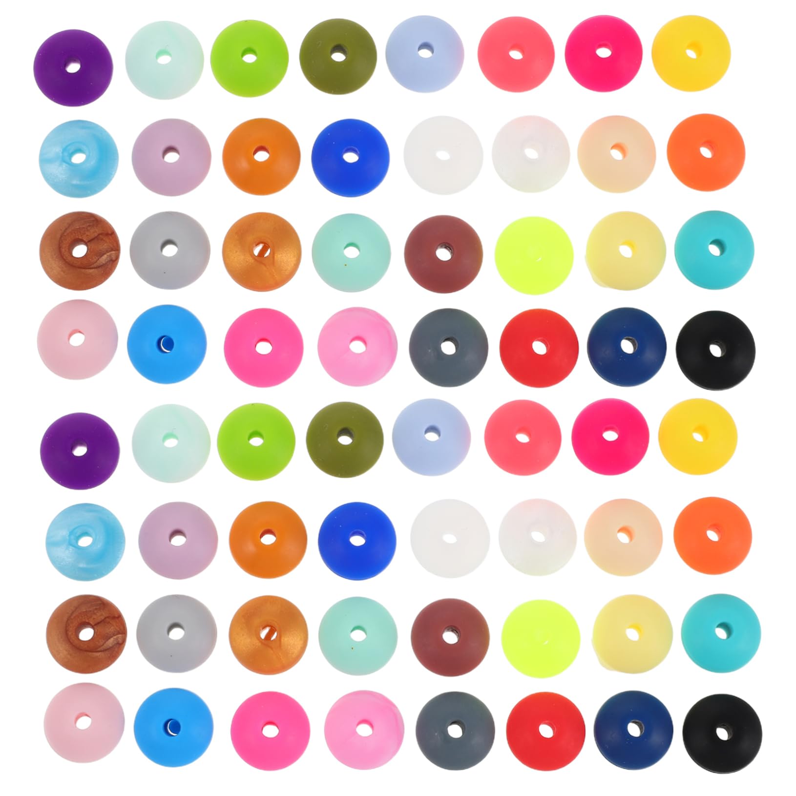 Perles silicone rondes SHINEOFI : 350 pièces assorties pour création de bijoux et porte-clés DIY