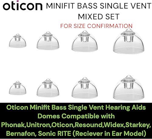 Miniatura 10 de Oticon - Domos originales para audífonos MiniFit con bajos de ventilación de 0.31 pulgadas (0.31 pulgadas - mediano), repuestos originales de