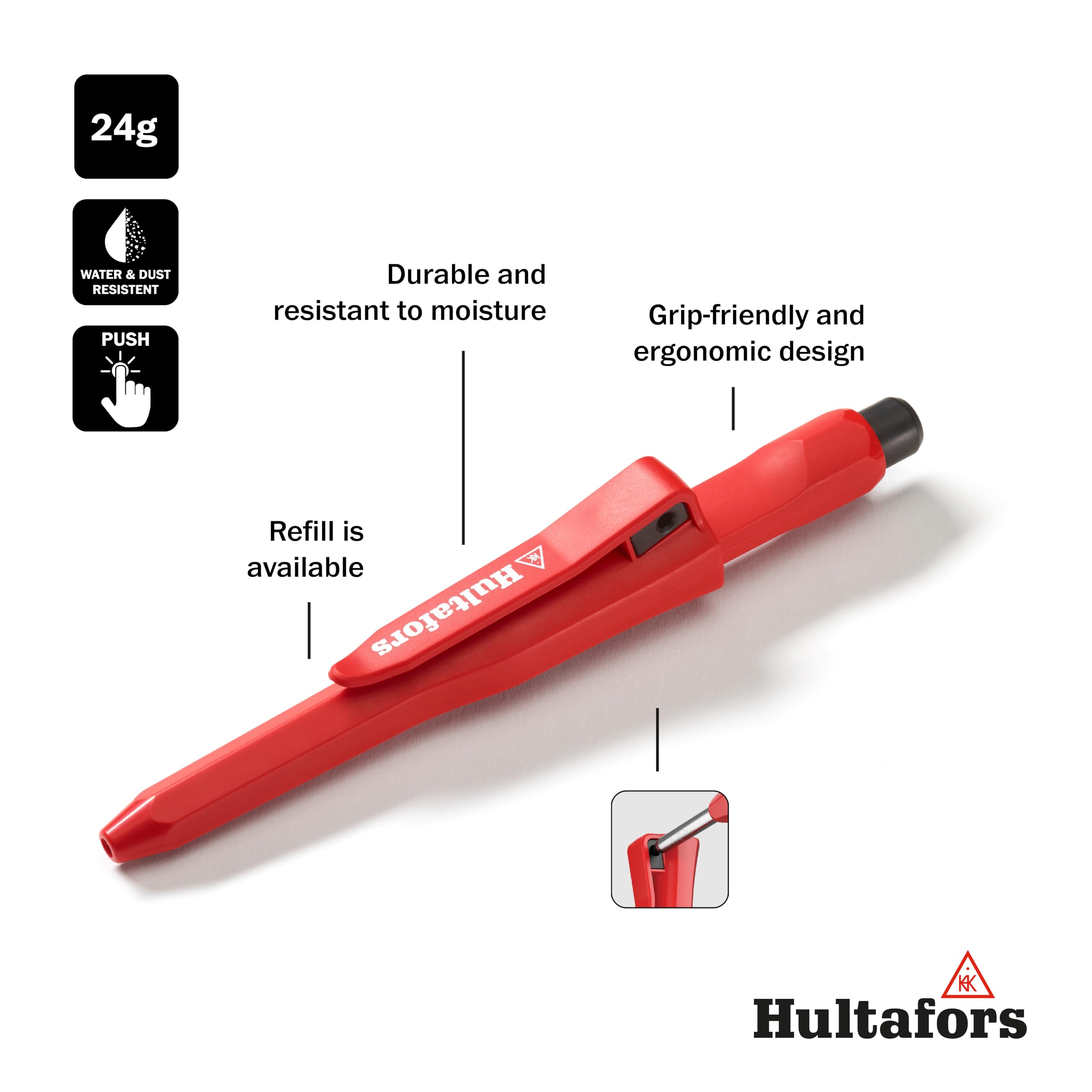 Hultafors Deep Hole Marker with Angle 305 x 45 mm I Marking Tool Set I 650341, black - Image 4