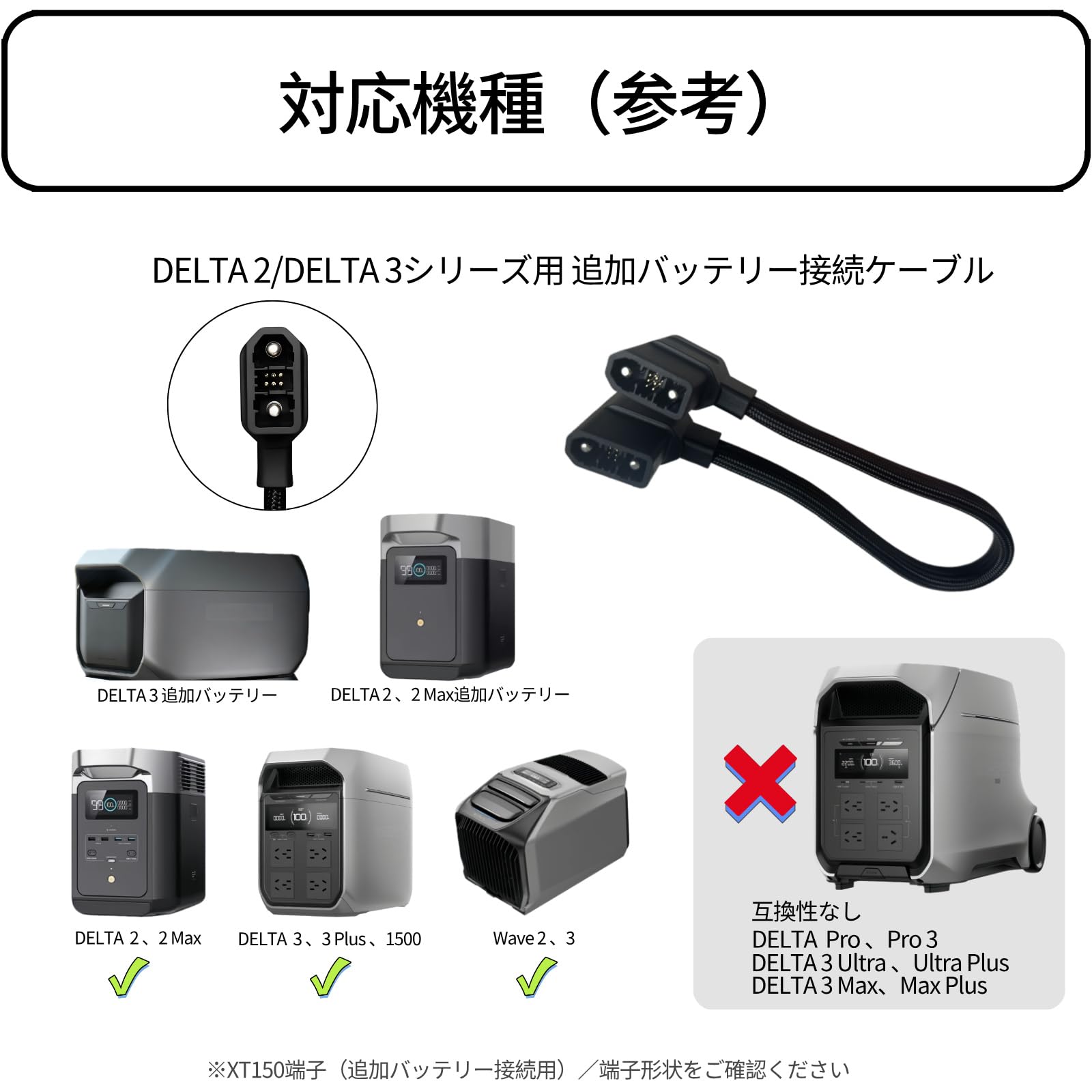 Amazon.co.jp: For EcoFlow DELTA 3｜XT150 L字型 編み込み
