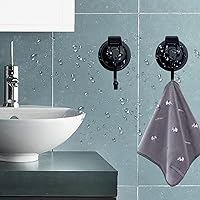 Vista 3 de Ganchos de ventosa al vacío resistentes, ganchos de ducha de plástico ABS y goma TPU, ganchos para bata de baño, reutilizables, sin perforaciones