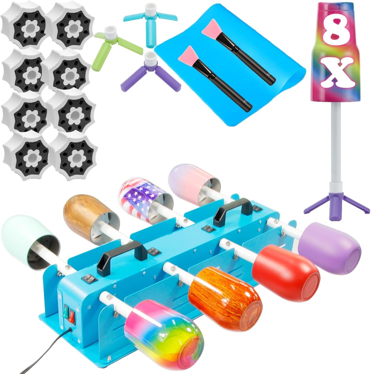 8X Cup Turner for Crafts Tumbler,Tumbler Spinner for Epoxy Tumblers,Cup