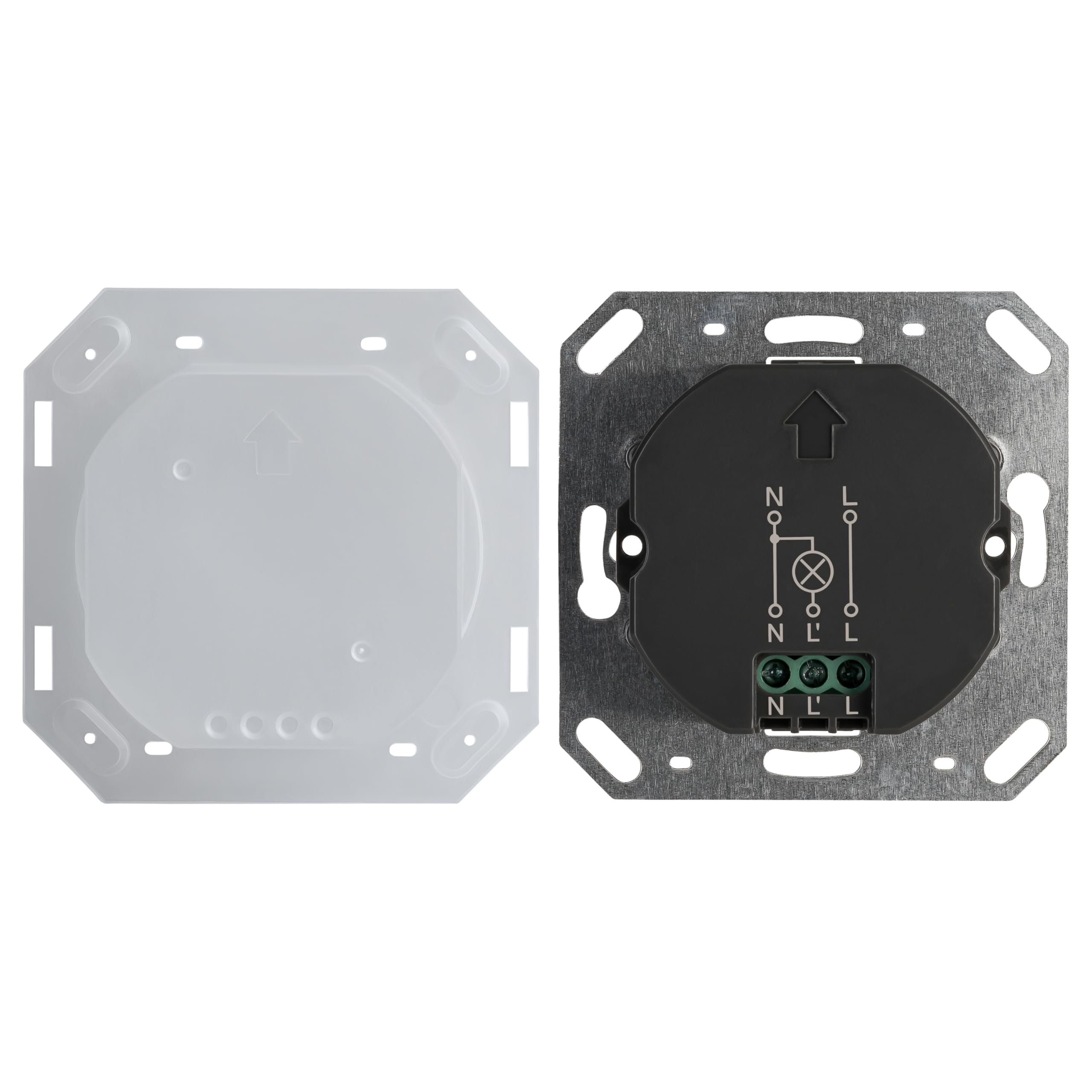 SEBSON Détecteur de Mouvement Extérieur IP65 - Montage Mural Encastré, LED adapté, Programmable, 3 Fils - Capteur Infrarouge Portée 10m/190°, Montage 53x53x23mm