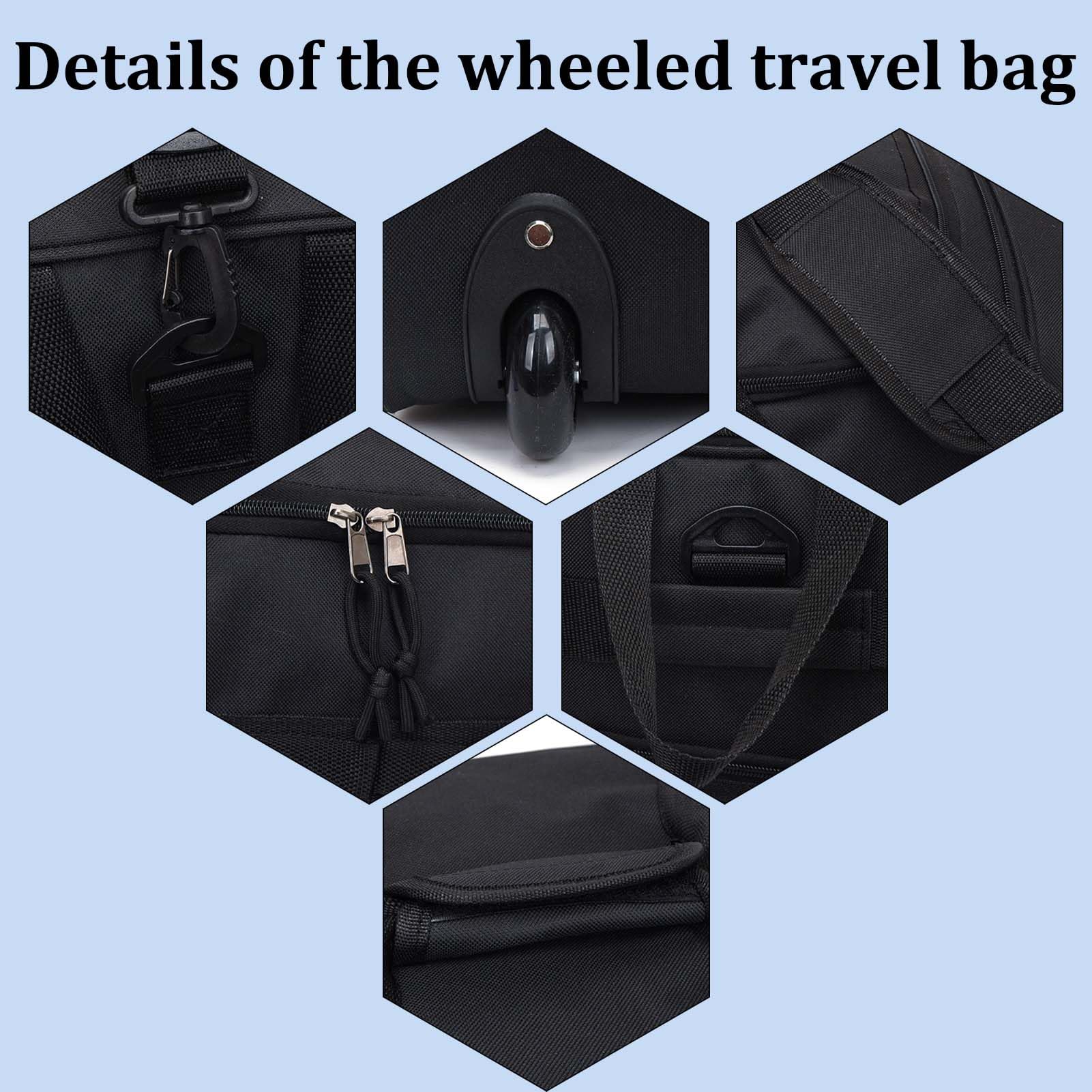 70L Bolsa De Viaje Plegable con Ruedas Bolsa de Deporte Gimnasio para Hombre Mujer Resistente Al Agua Grandes Fin de Semana Viaje Livianas Bolsos Fitness Gym Foldable Wheeled Travel Bag (Verde)