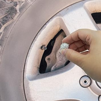 4 Pack Bling Dust Caps, Sparkling White Handmade Crystal Diamond Car Tyre Valve Caps Universal Bling Car Valve Stem Covers Chrome Attractive Dustproof