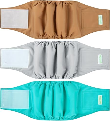 Miniatura 24 de wegreeco - Pañales lavables para perros machos, estampado elegante, bandas envolventes para vientre, paquete de 3