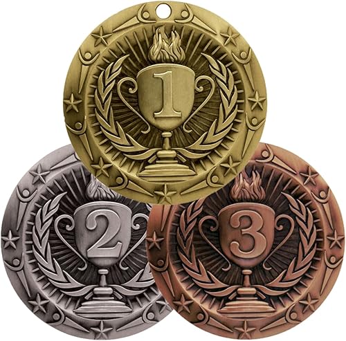 Miniatura 3 de Decade Awards Medalla grabada de clase mundial, medallón olímpico WCM de 3 pulgadas de ancho con estrellas y rayas, bandera estadounidense, cinta de