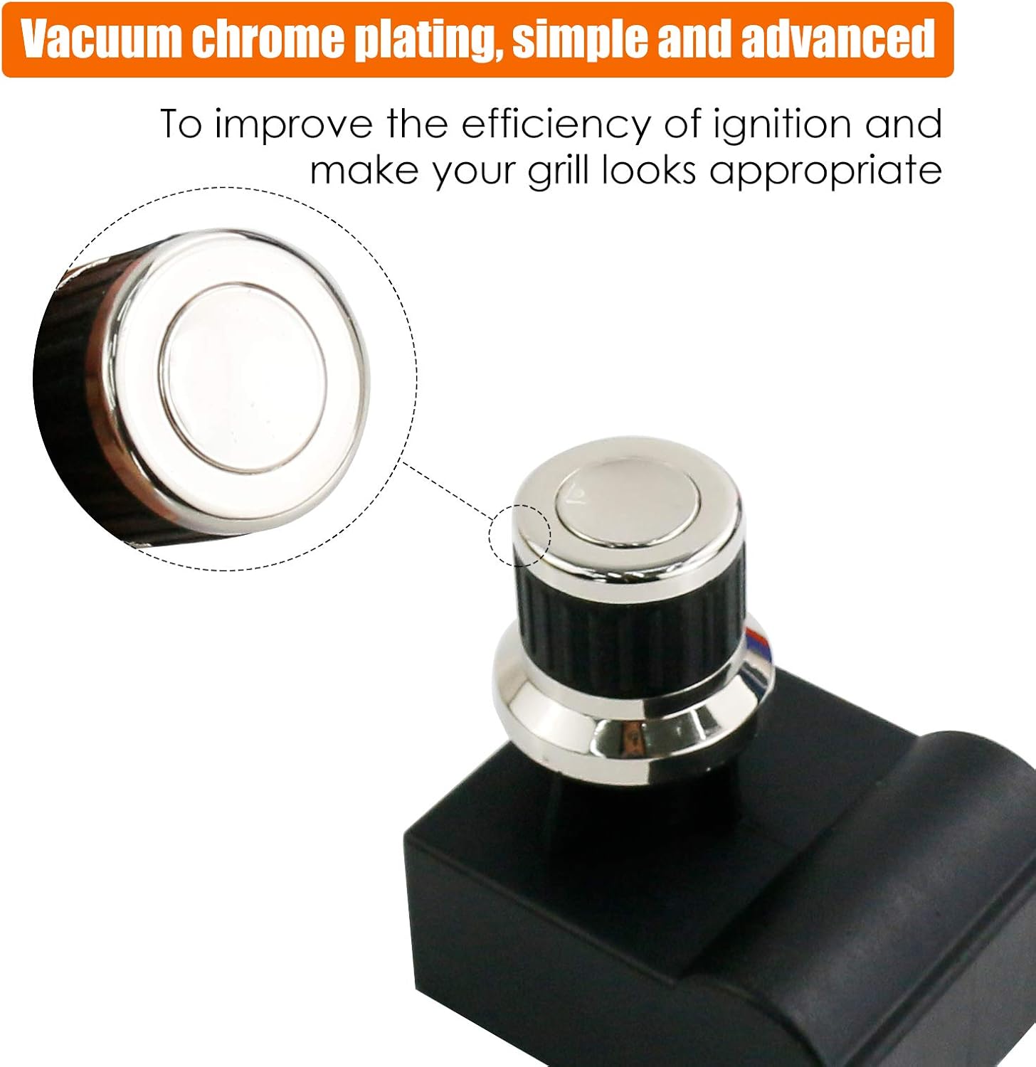 Uniflasy Grill Cooking Grate 6 Outlets Tact Push Button Grill Ignitor Universal for Nexgrill 4-5 Burner Grills 720-0830H 720-0783E 720-0697 720-0773 720-0888 720-0783C Grill