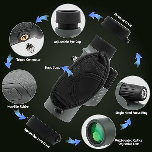 Miniatura 2 de Astromania Monoculares de prisma BAK4 de alta potencia de 10 x 42, impermeable, monoscopio de mano compacto para observación de aves, paisajes de