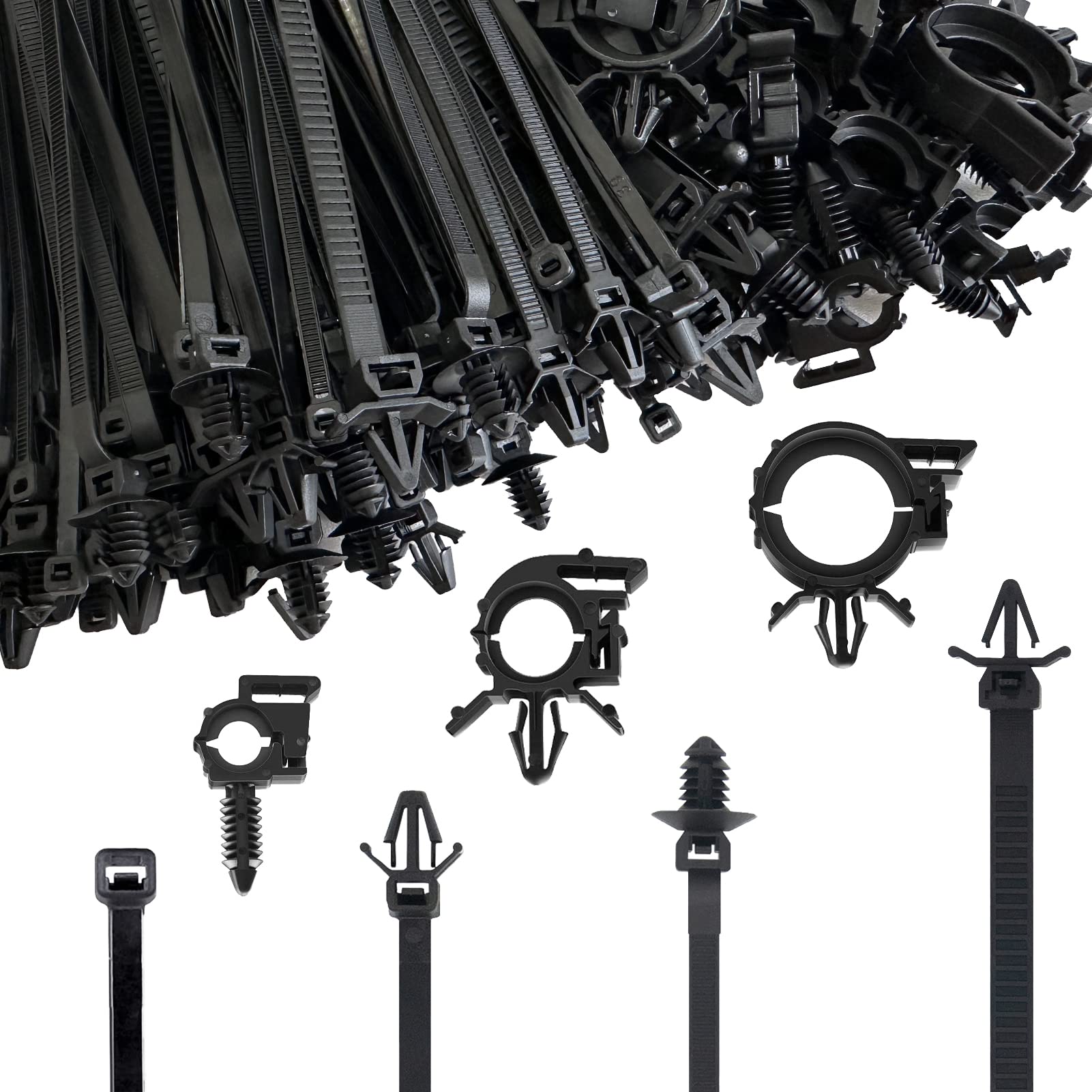 180 fascette per cavi con montaggio a spinta con clip per instradamento del telaio dell'auto, clip per cavi di fissaggio per organizzare cavi e cavi, clip per auto contiene 7 misure universali,