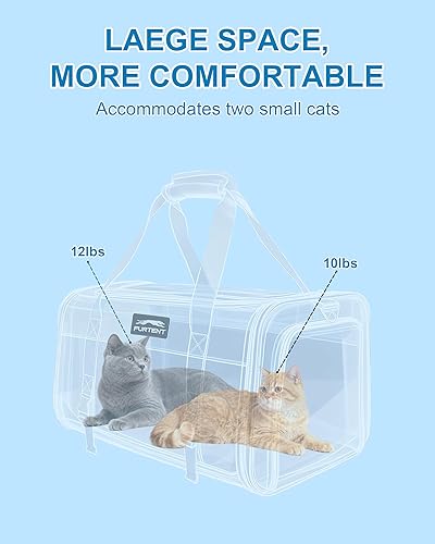 Vista 22 de Transportador de gatos para perros pequeños, medianos y grandes, transportador de gatos de lados suaves, transportador de viaje para mascotas, bolsa