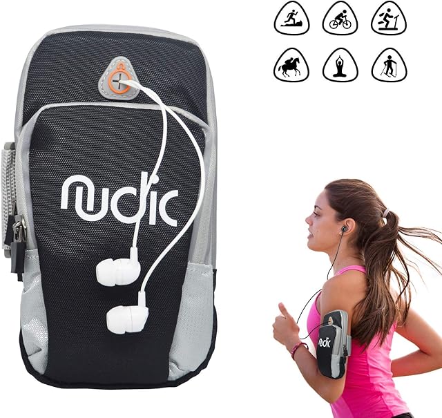 Nudic Fitness Running Armband Phone Holder for Jogging, Cycling, Gym. support Upto 6.8 inches Compatible with iPhone 14 Pro/13 Pro/12/11 Pro/XS/XR/X Samsung S22 ultra Note 10/S10/9/8 and other brands