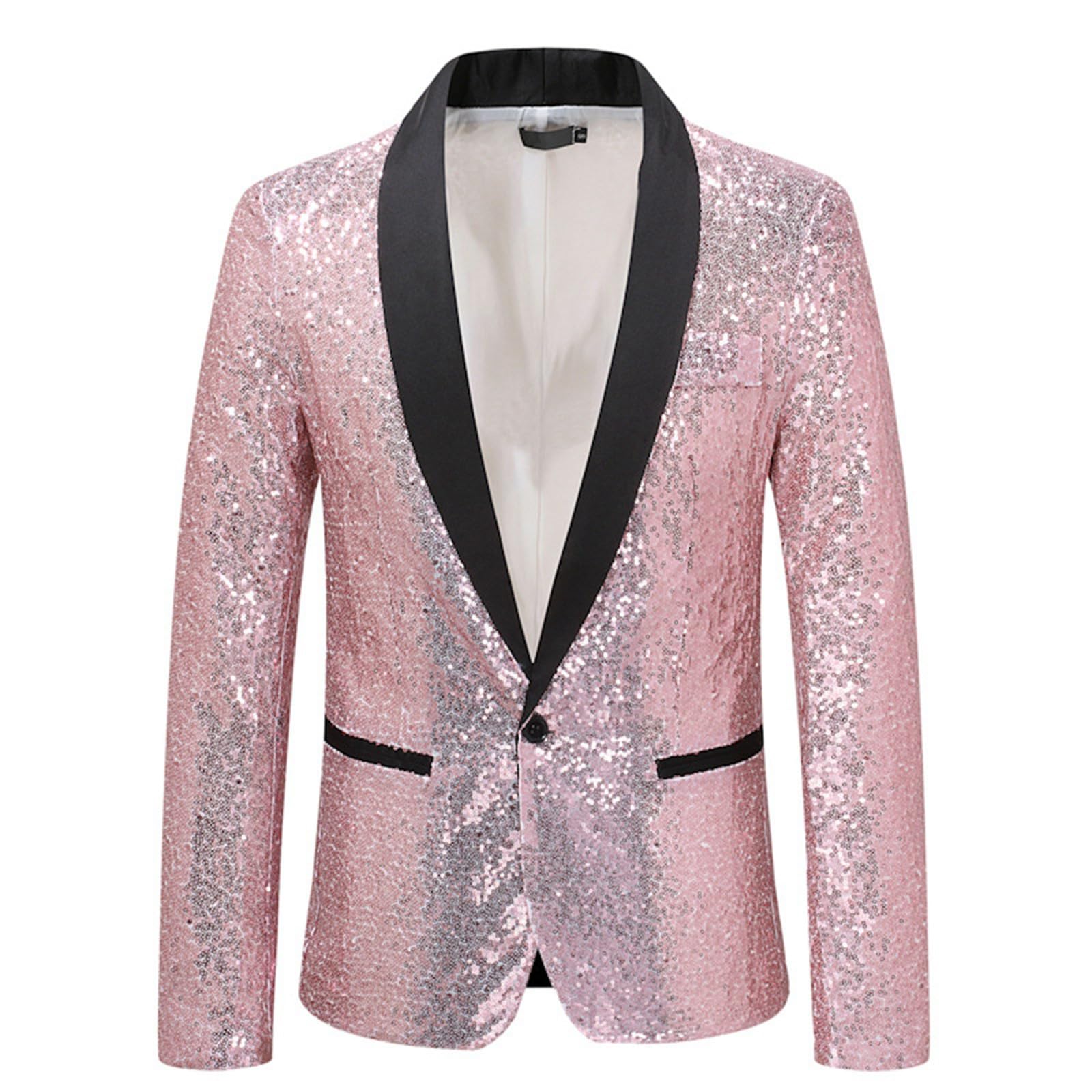 Giacca da uomo con paillette, per Carnevale, matrimonio, con brillantini, per il tempo libero, sportivo, stile moderno, smokings lucido
