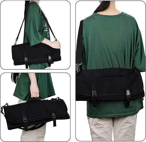 Miniatura 5 de Kingshion Bolsa de rollo de cuchillos de lona, rollo de cuchillos portátil, estuche de transporte de cuchillos para chefs profesionales y aprendices