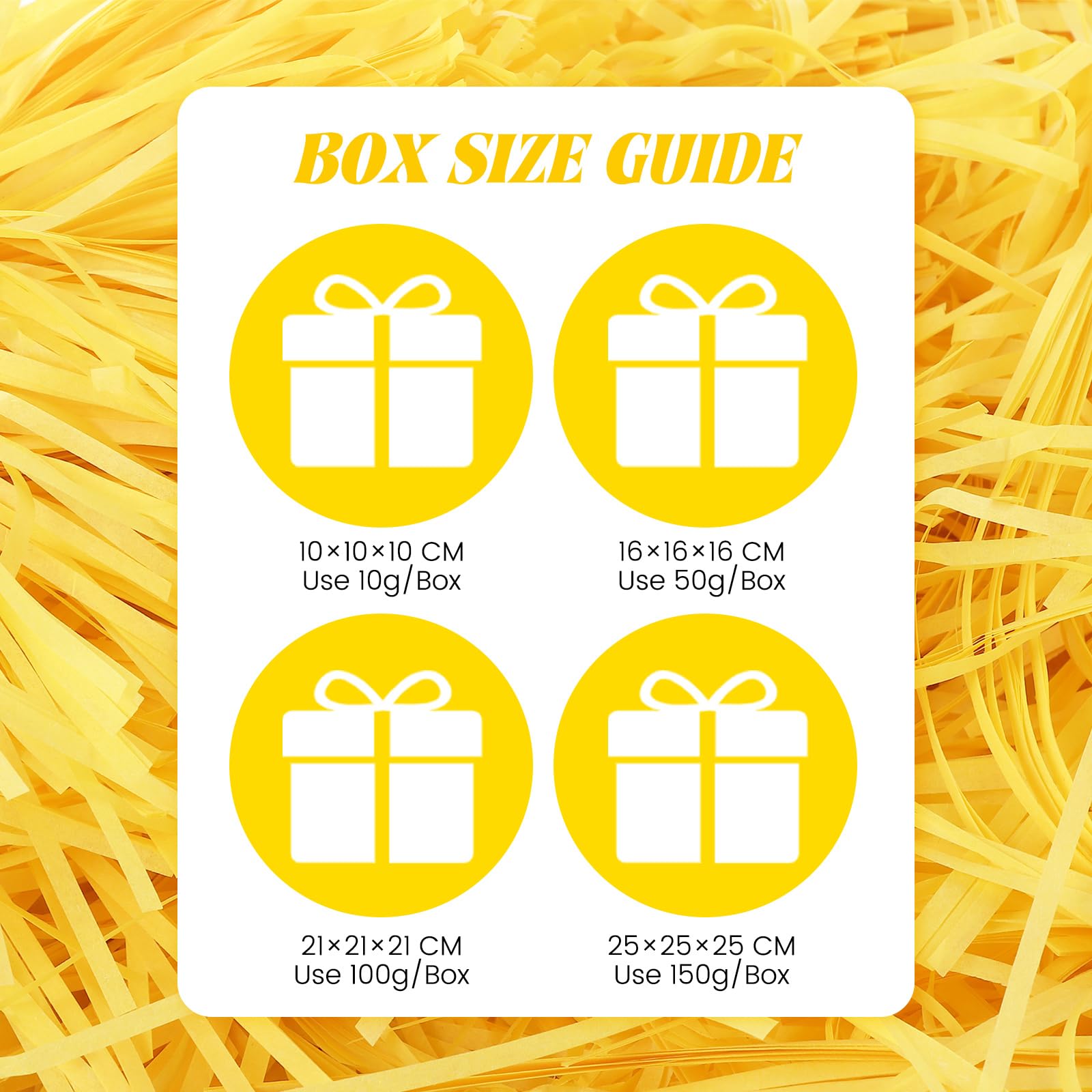 WOPPLXY Riempimento di scatole regalo in carta velina triturata gialla da 1,5 kg | Carta velina sminuzzata per riempire cesti, giallo brillante, carta velina triturata per scatole regalo, cesti, imballaggi