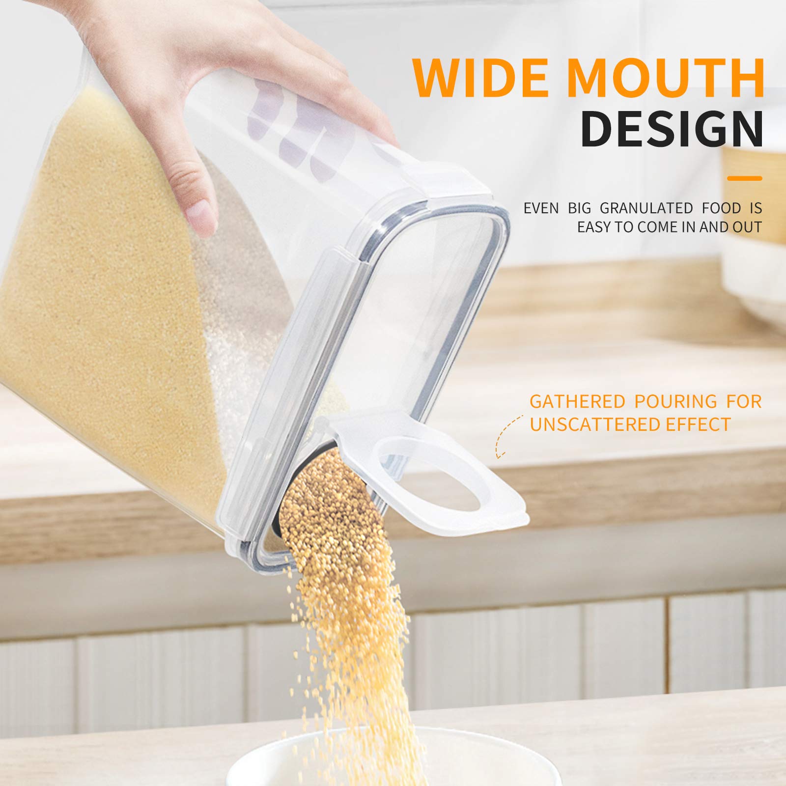 Kitsure Cereal Container with Easy Pouring Lids, Pantry Organization
