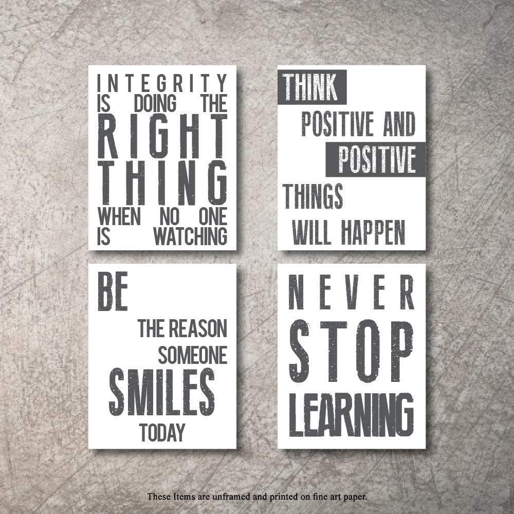 Inspirational Wall Art Poster Prints Quote Positive Affirmation Motivational Wall Art Quotes Pictures fun Office Wall Decor Artwork Art for living room bedroom walls office art (W-Chalk, 11x14)