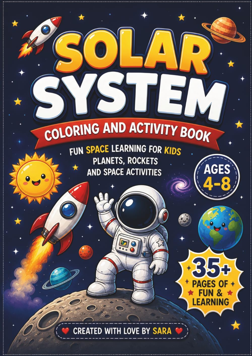 Solar System Coloring and Activity Book: Fun space learning for kids planets rockets and space activities
