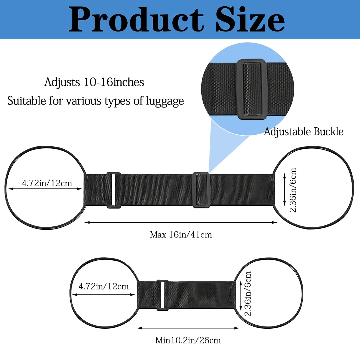 6PCS Multi Use Strong Adjustable Luggage Connector Straps,