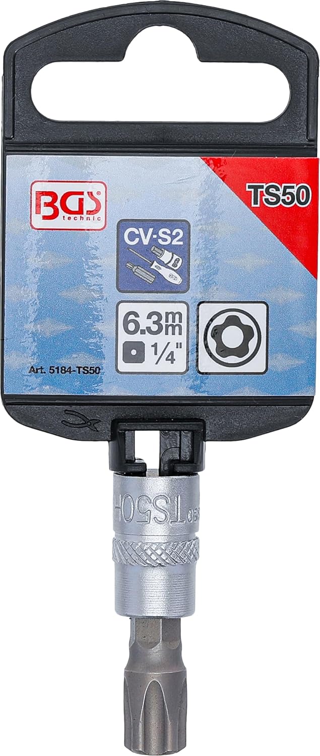 BGS 5184-TS50 | Bit Socket | 6.3 mm (1/4") Drive | T-Star tamperproof (for Torx) TS50