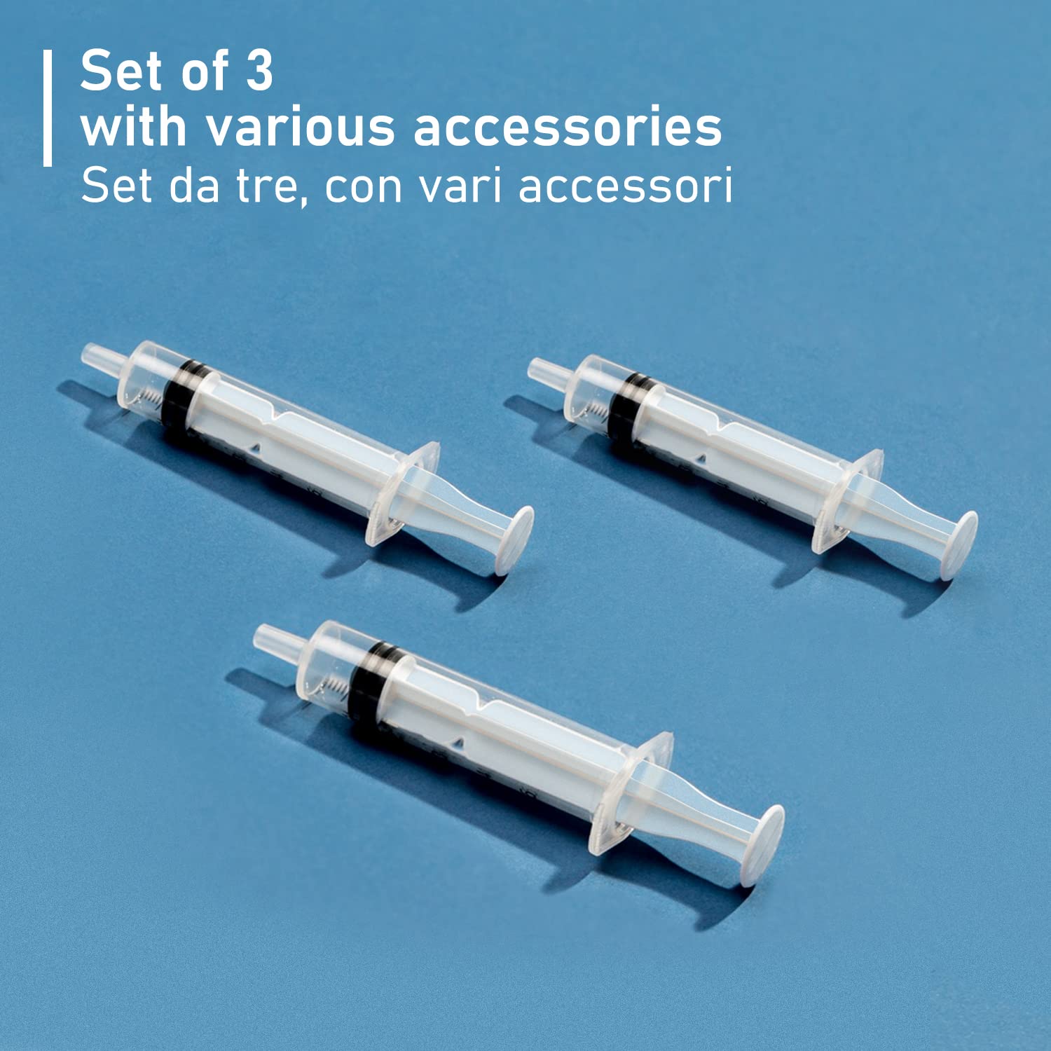 Siringa in plastica 10ml punta Luer Lock, confezione da 3pz siringhe di plastica, Ago 7 cm, per Laboratori Scientifici, Ricarica Inchiostro Cartucce stampante, per Animali Domestici, giardinaggio, ecc